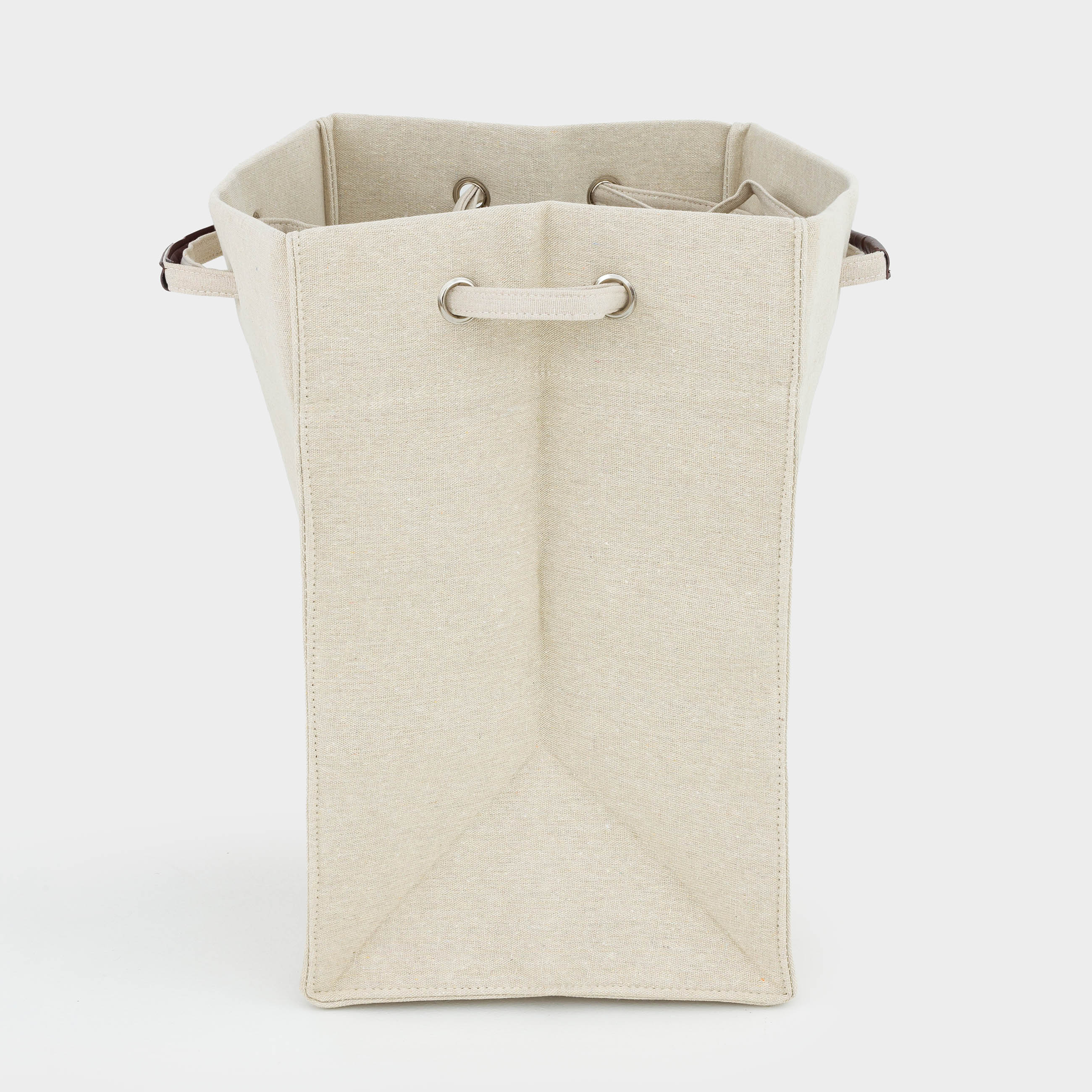 Laundry storage bag, 35x30x50 cm, canvas, rectangular, gray-beige, Solo, image-9