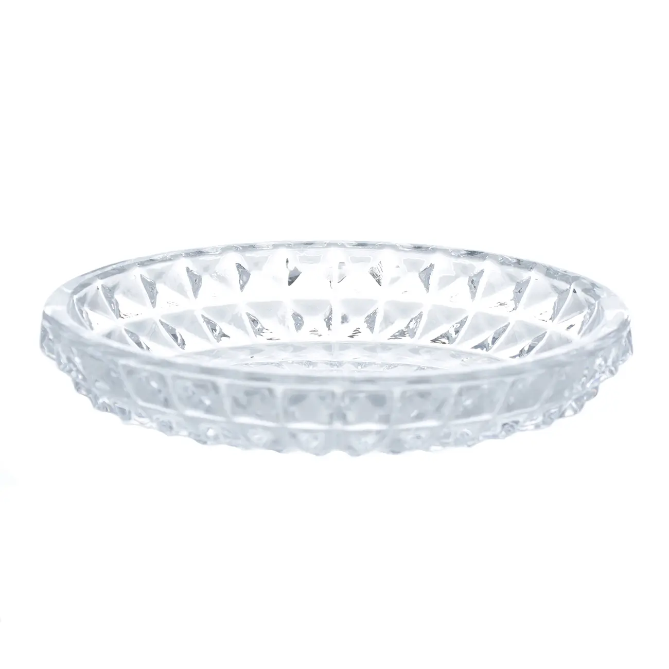 Soap dish, 13x10 cm, glass, oval, Diamond lights, image-0