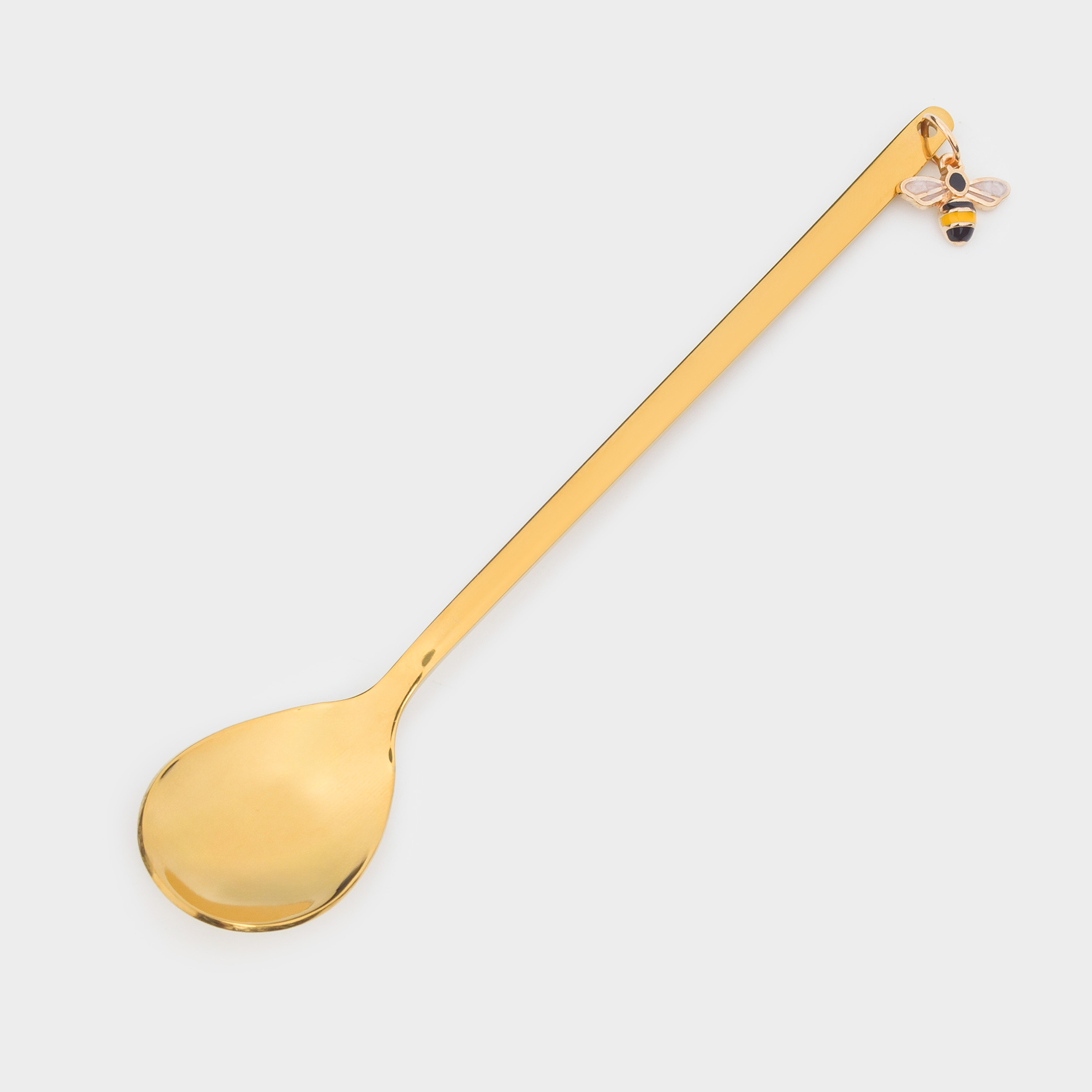 Dessert spoon, 14 cm, 2 pcs, steel, golden, Bee, Honey, image-1