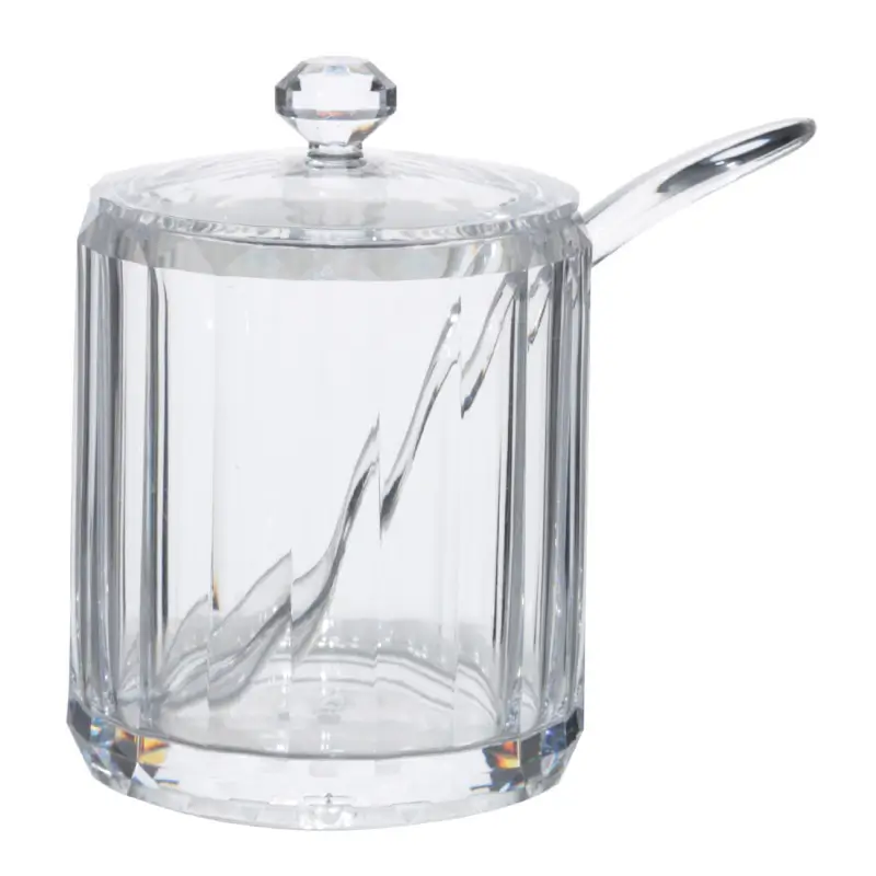 Sugar bowl, 12 cm, 250 ml, with spoon, acrylic, Clarity ,image-0