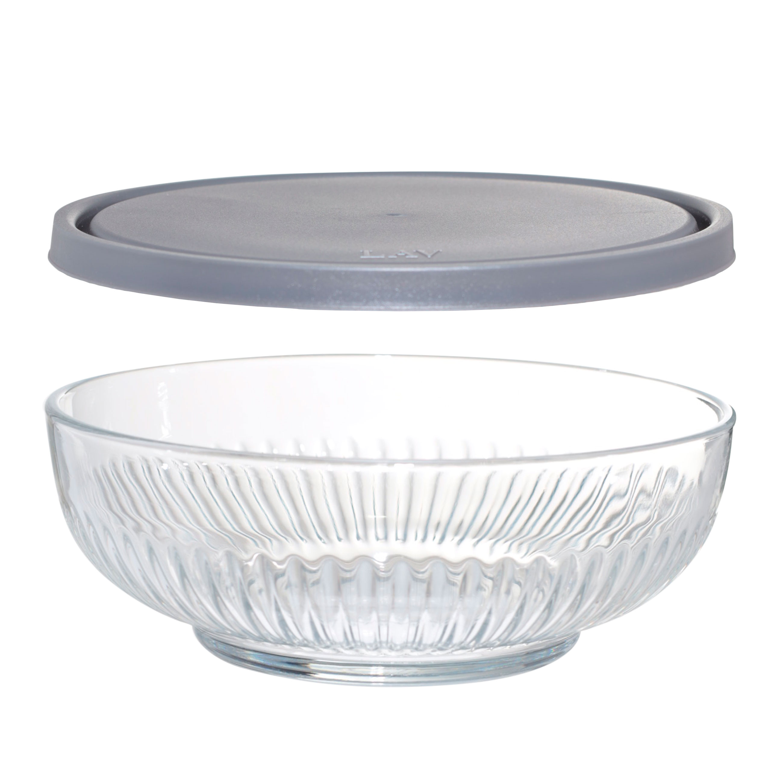 Salad bowl, 14x6 cm, 700 ml, with lid, glass R / plastic, Madeira
