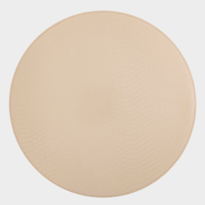 Placemat, 38 cm, polyurethane, round, beige, Snake scales, Rock ,image-0