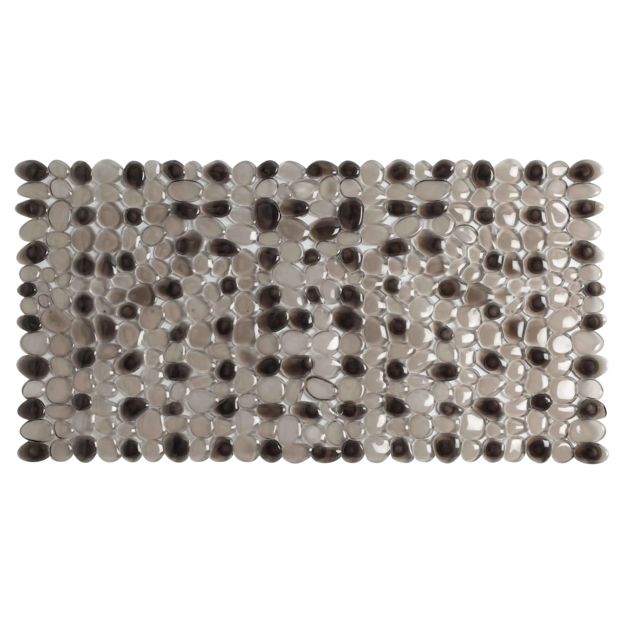 Bath/shower mat, 35x70 cm, with suction cups, PVC, Rectangular, Dark gray, Stones, Pebble, image-0