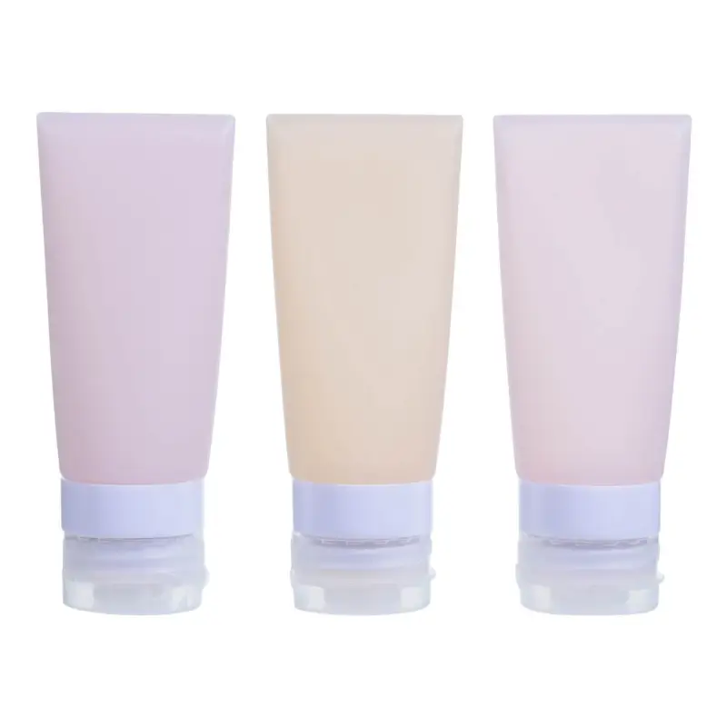 Travel bottle set, 3 pcs, tubes, in cosmetic bag, silicone, Travel color