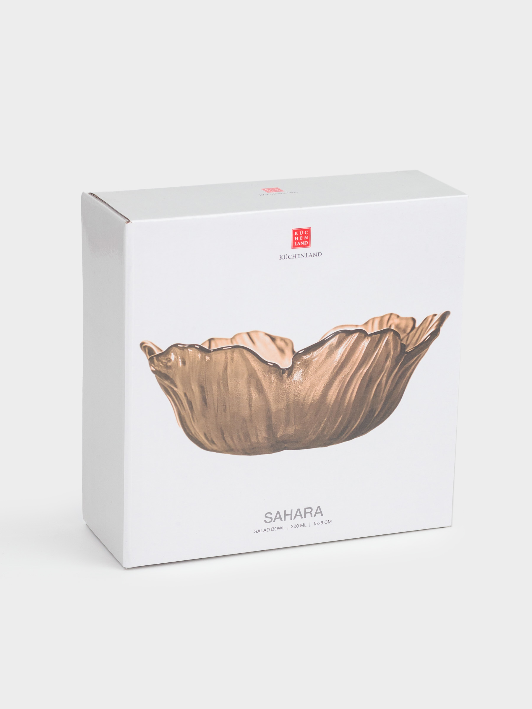 Salad bowl, 15x6 cm, 300 ml, glass, brown, Flower, Sahara, image-4