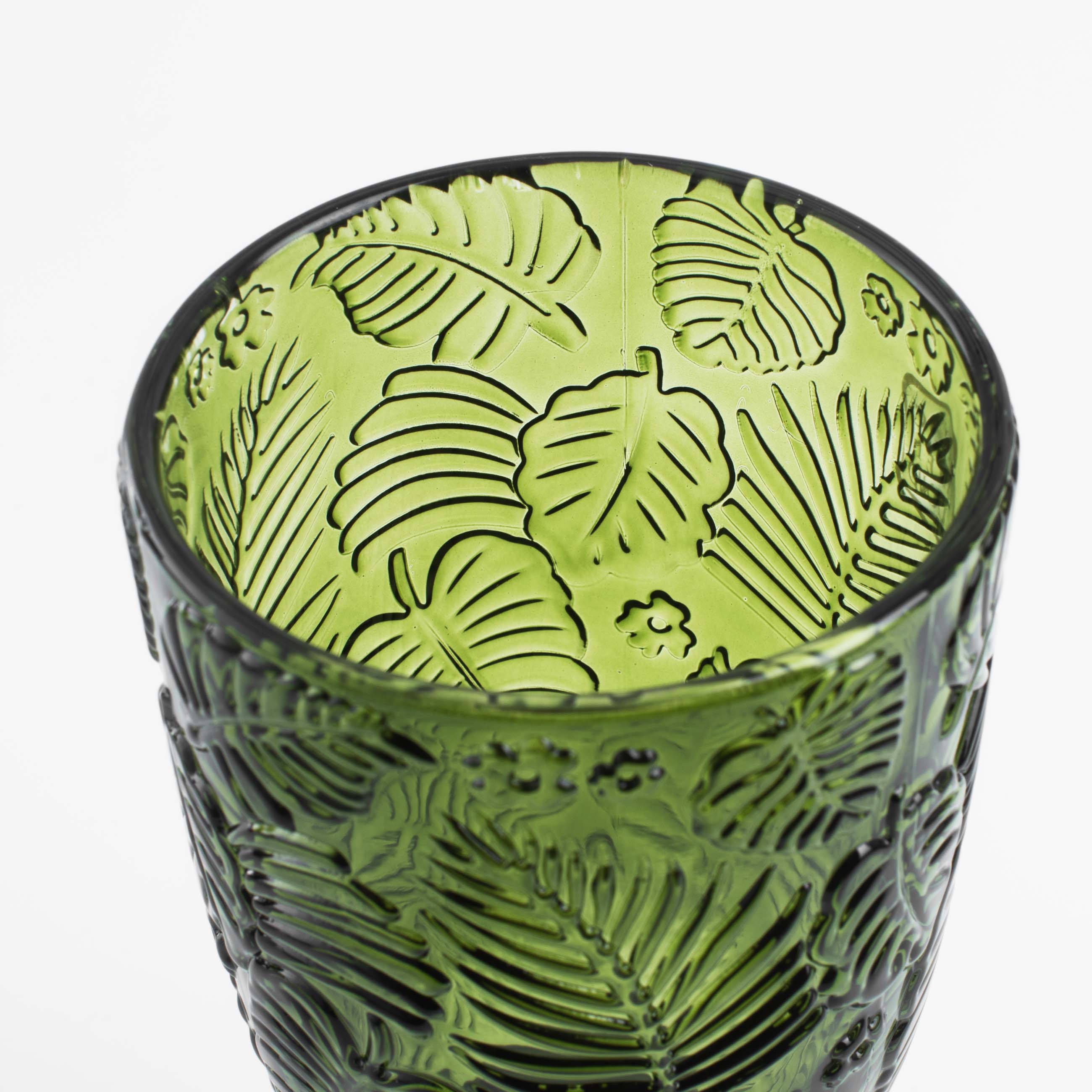 Wine glass, 310 ml, glass R, green, Monstera, Royal jungle, image-4