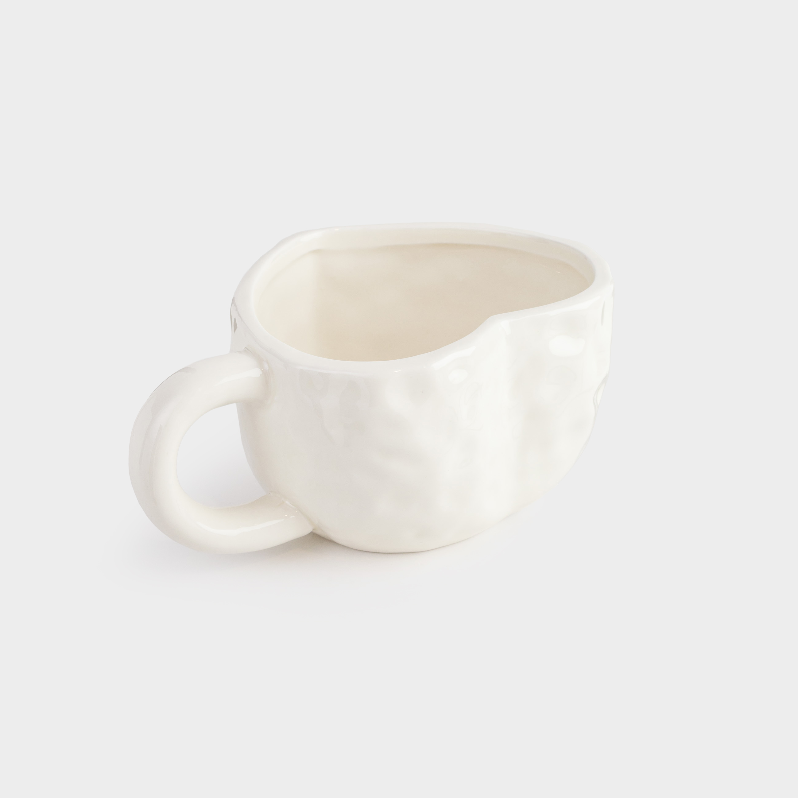 Mug, 500 ml, ceramic, milky gold, Heart, Crumple amour, image-1