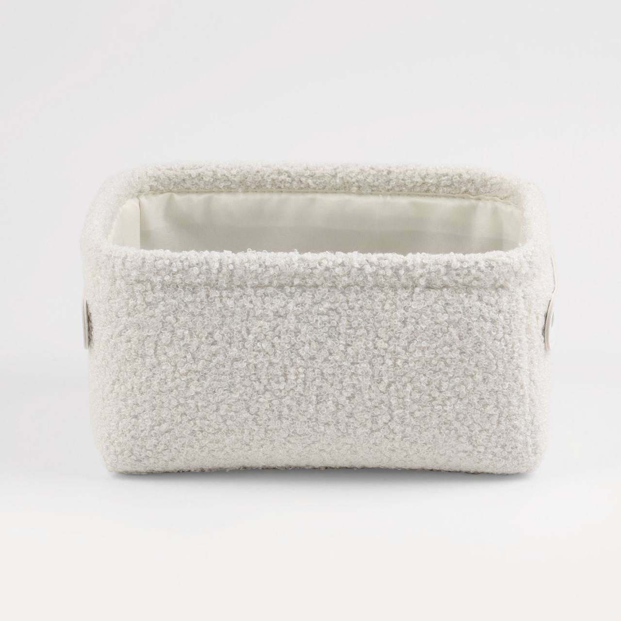 Storage basket, 22x17x11 cm, with handles, boucle, rectangular, milk, Boucle, image-0