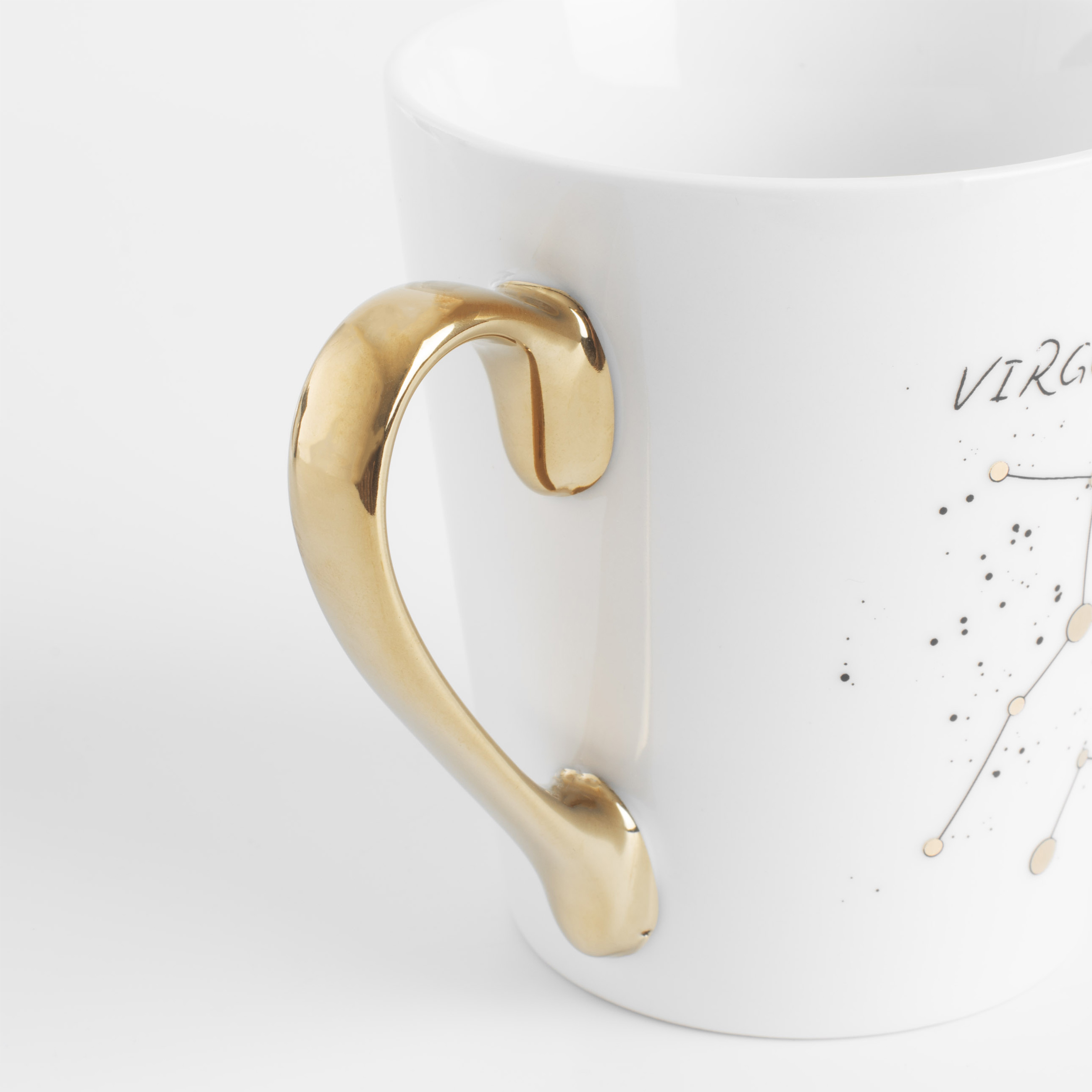 Mug, 400 ml, porcelain N, milky golden, Virgo, Zodiac, image-2