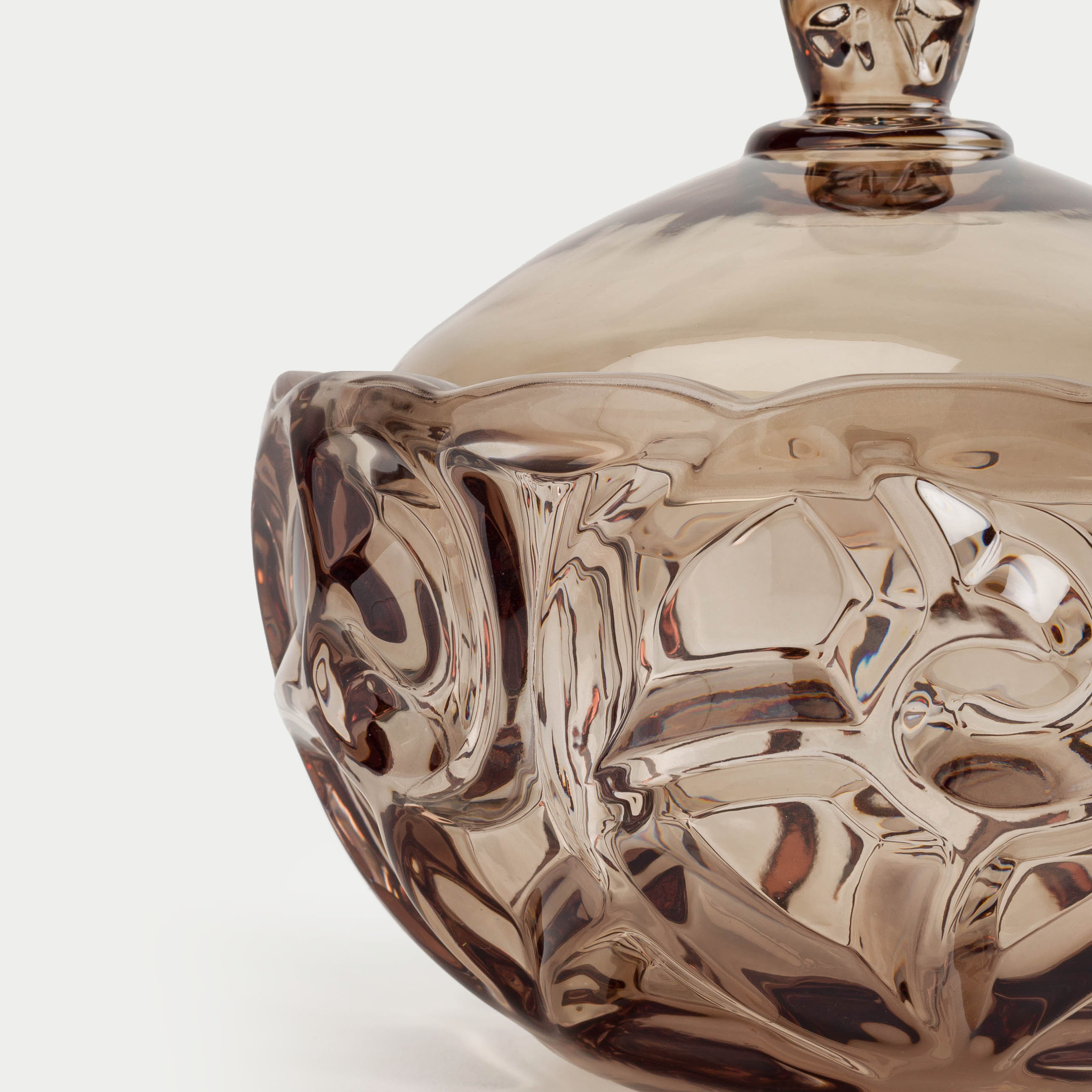 Storage container, 19x17 cm, 1 l, glass R, brown, Patterns, Gala
