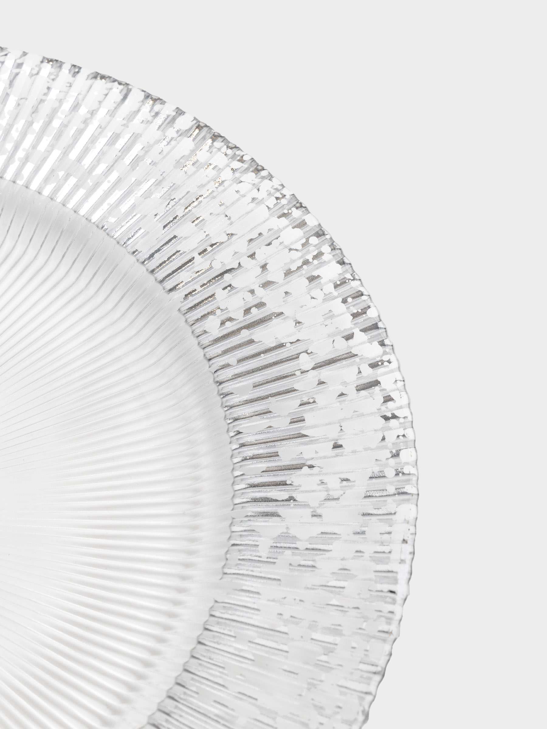 Charger plate, 33 cm, glass P, with silver glitter, Ribby, image-2