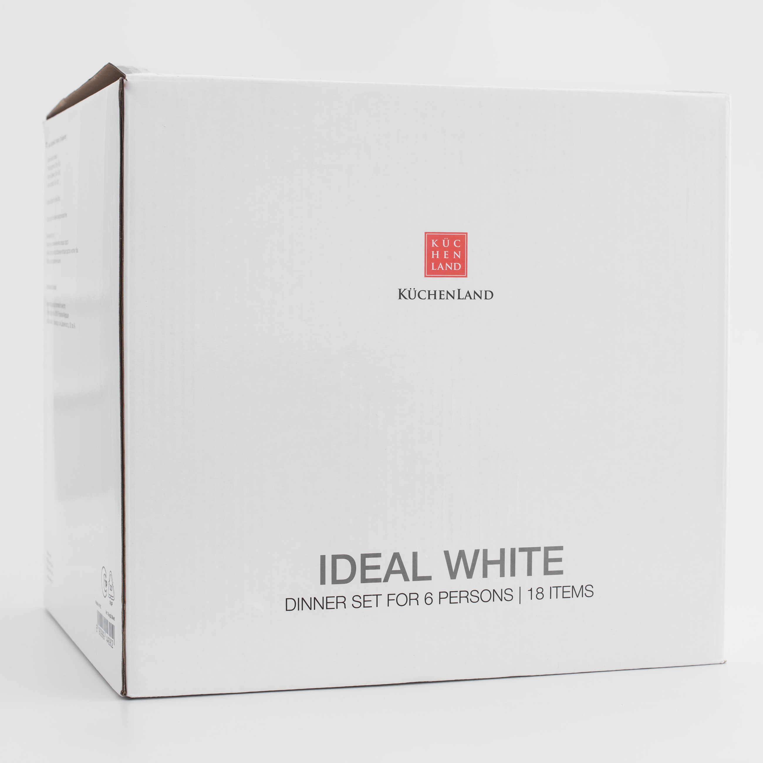 Dining set, 6 pers, 18 pr, porcelain F, white, Ideal white
