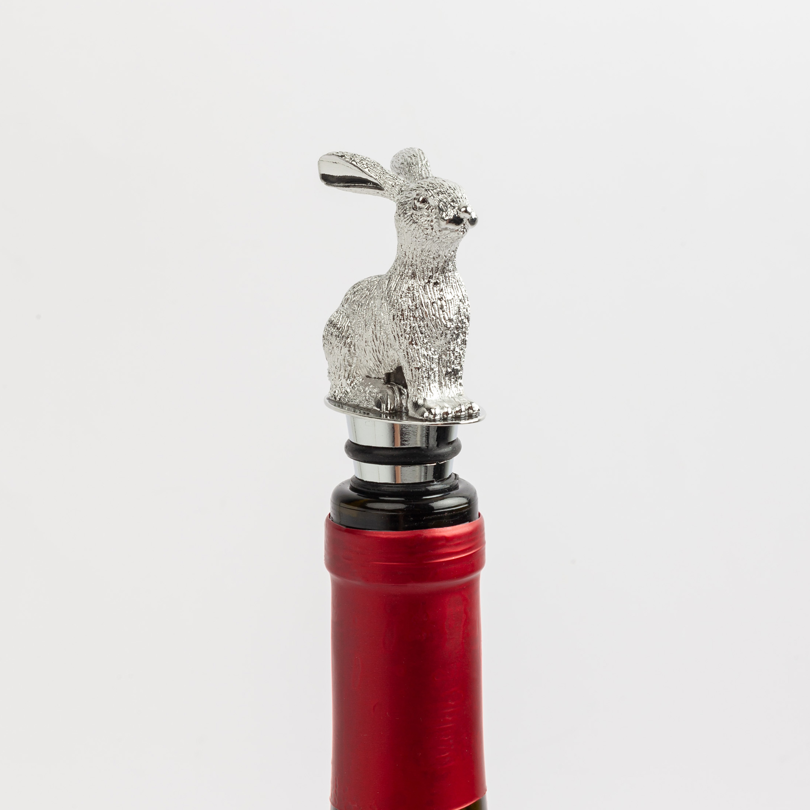 Beverage bottle stopper, 11 cm, Metal, Rabbit, Rabbit, image-4
