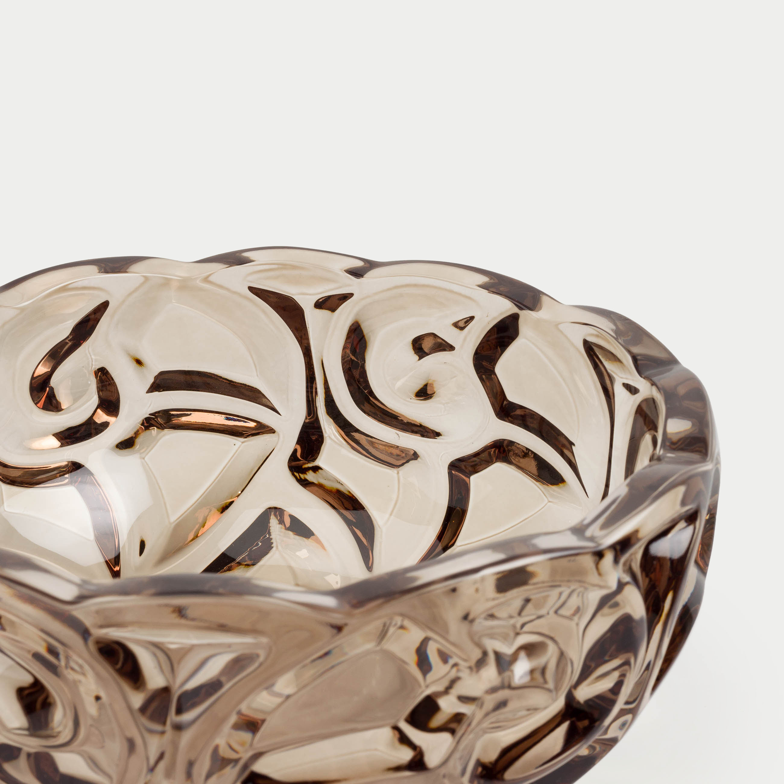 Salad bowl, 24x11 cm, 2.8 l, glass R, brown, Patterns, Gala