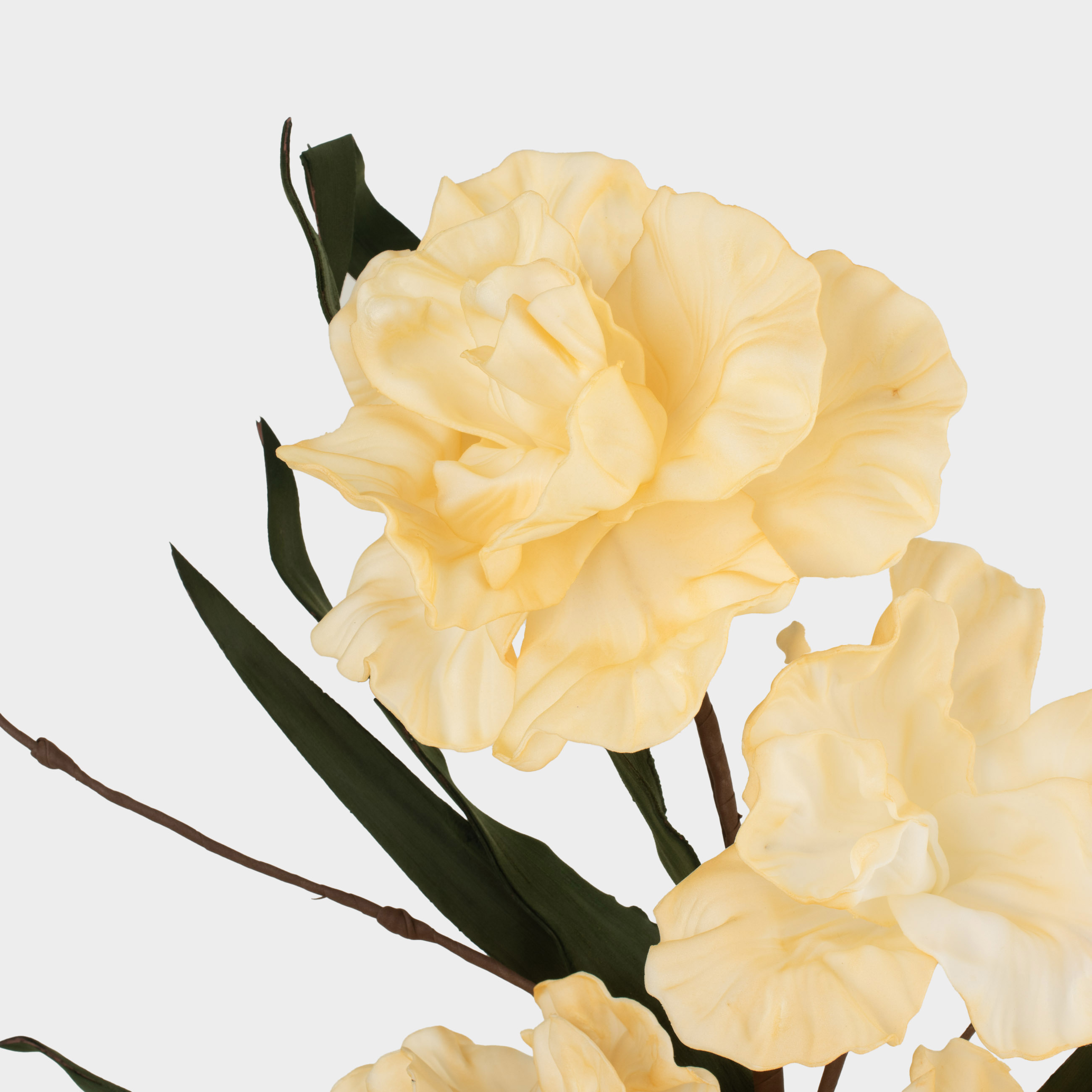 Decorative branch, 1 m, plastic / foam, Cream peonies, Flower garden, image-3