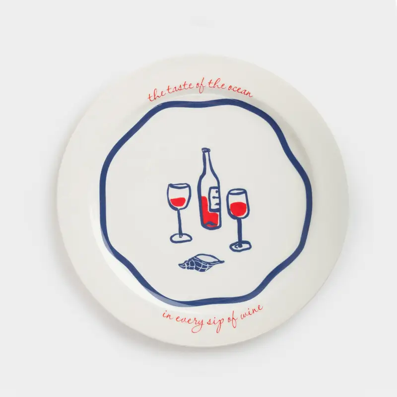 Dish, 20 cm, ceramic, dairy, Wine, Coral reef ,image-0
