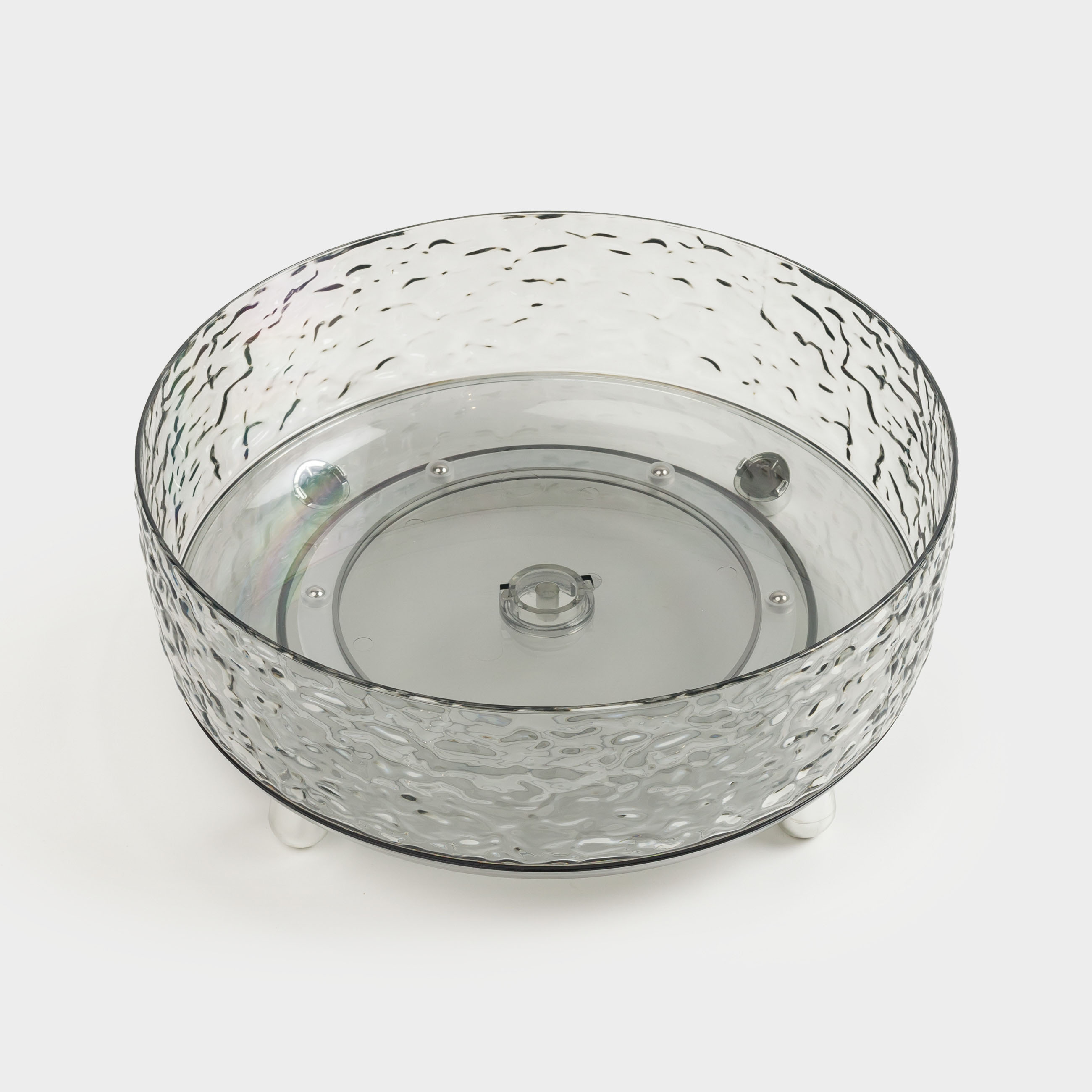 Organizer for cosmetics, 23x9 cm, on legs, rotating, plastic, gray, Renaissance clear, image-1