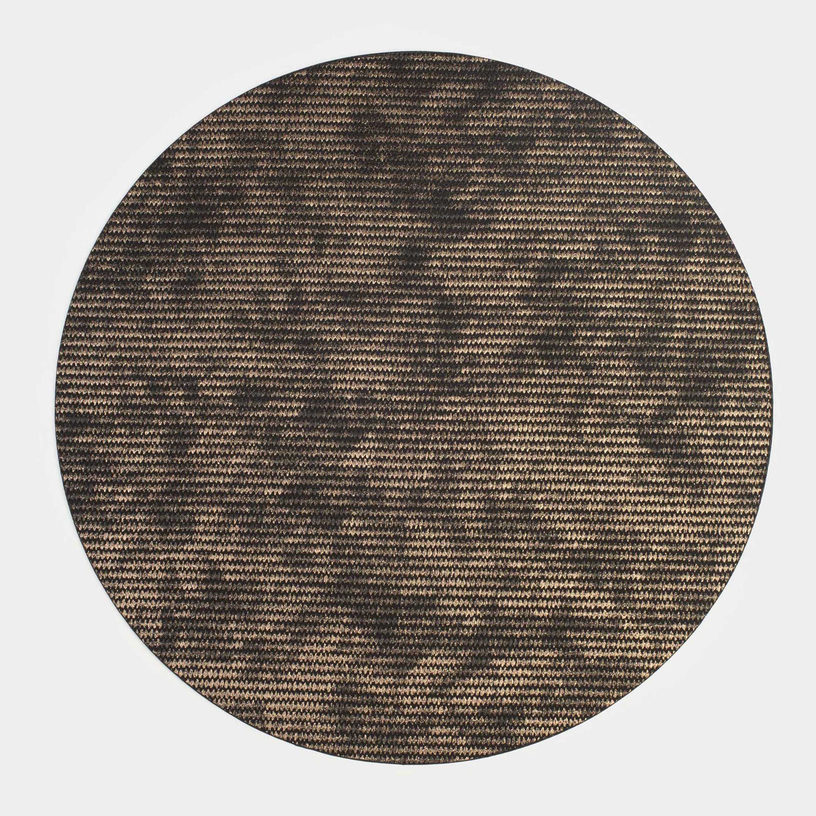 Placemat, 38 cm, PVC / polyester, round, black and gold, Rock
