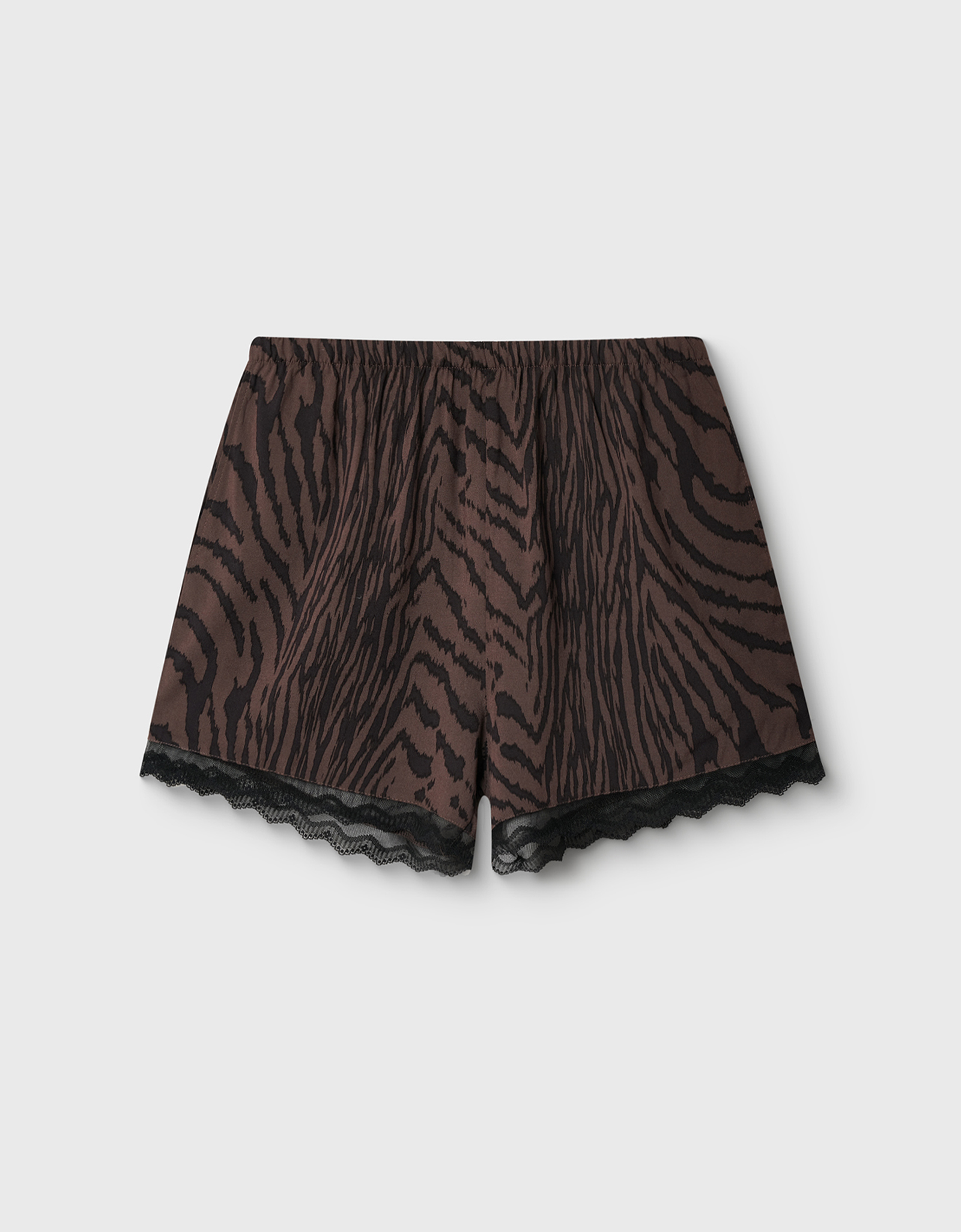 Women's shorts, homewear, size L, with lace, viscose, black and white, Zefina, image-6