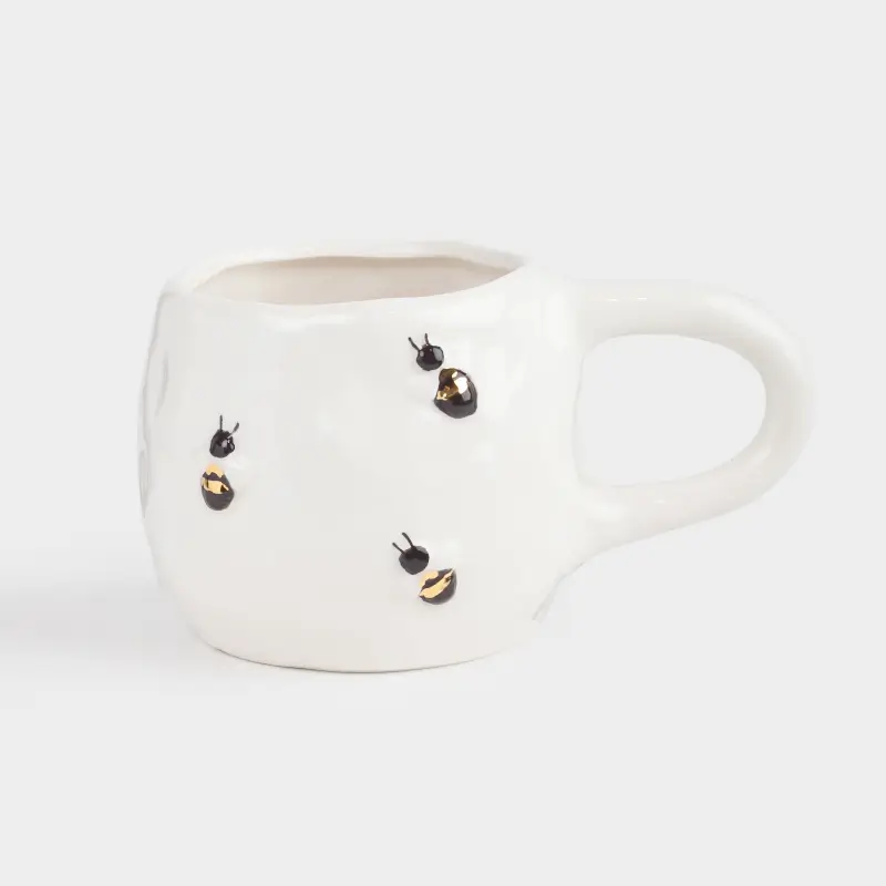 Mug, 400 ml, ceramic, milky, Bees, Honey ,image-0