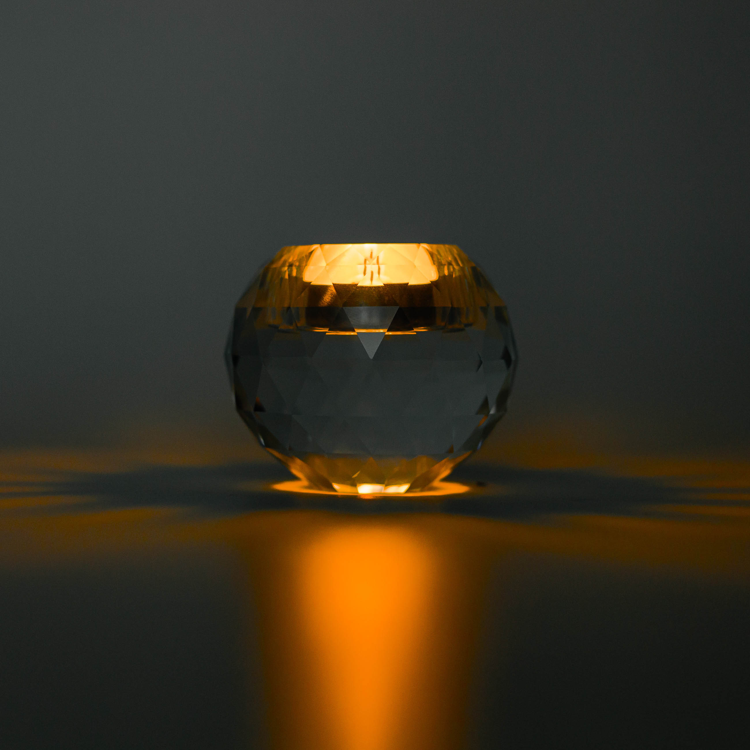 Candlestick, 7 cm, for tea candle, glass, Sphere, Lux crystal