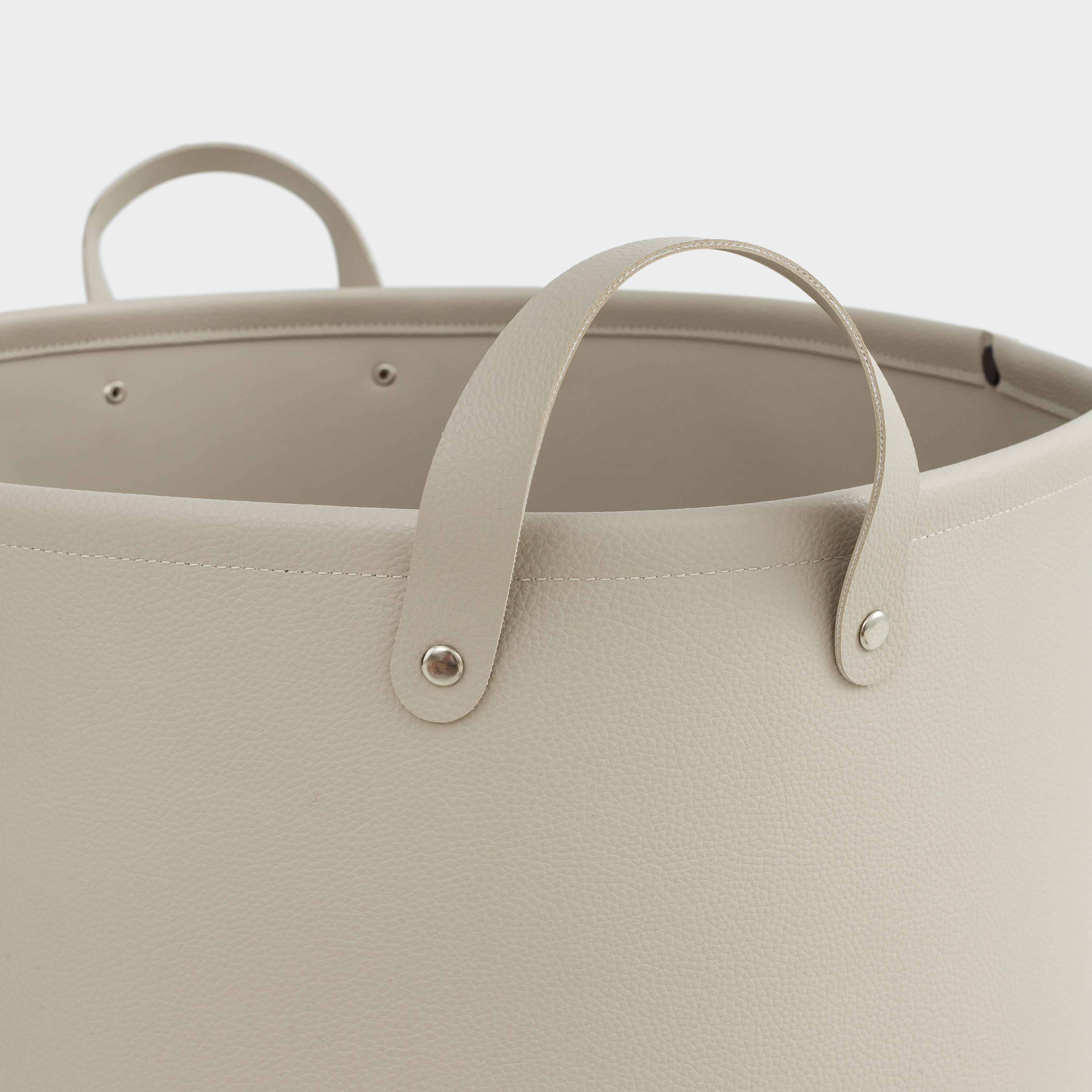 Storage bag, 30x30x45 cm, with handles, PU leather, Rectangular, Beige, Rock