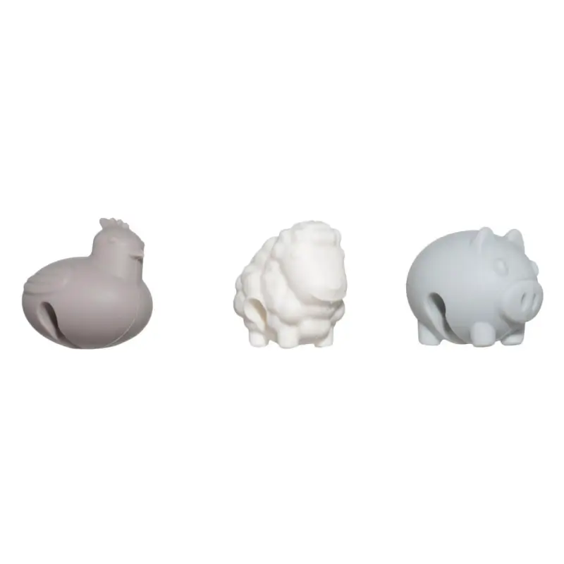 Pot lid holder, 3 pcs, Silicone, Mix, Animals, Soft kitchen