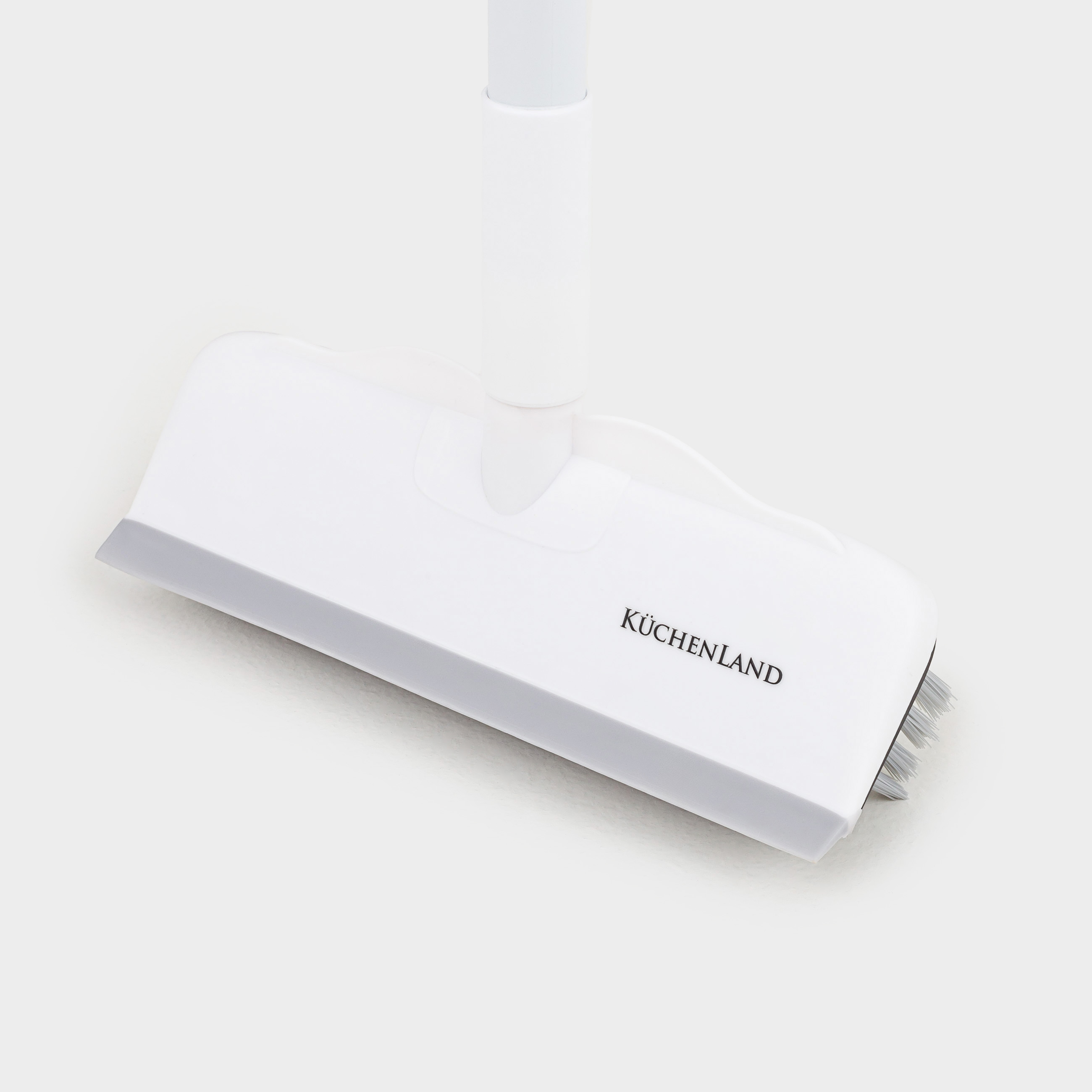 Mop-brush, 121 cm, with scraper, 2 in 1, nylon / rubber / plastic, gray-white, Mop light
