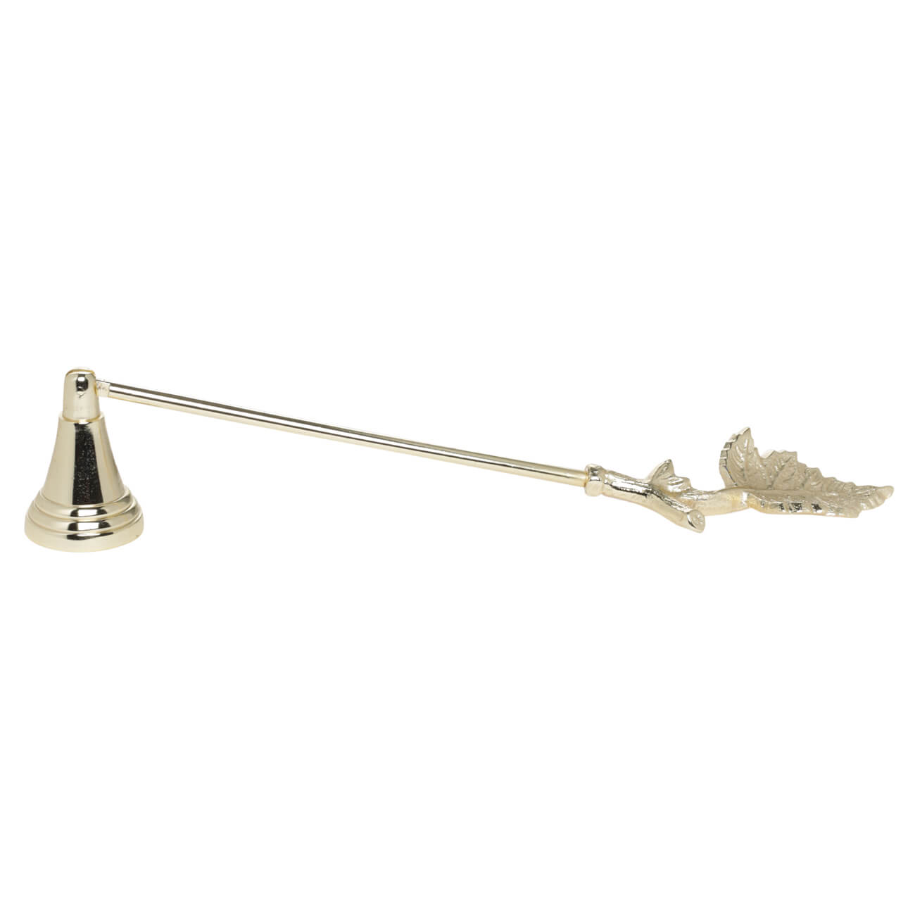 Candle extinguishing cap, 28 cm, metal, gold, Leaf, Fantastic gold