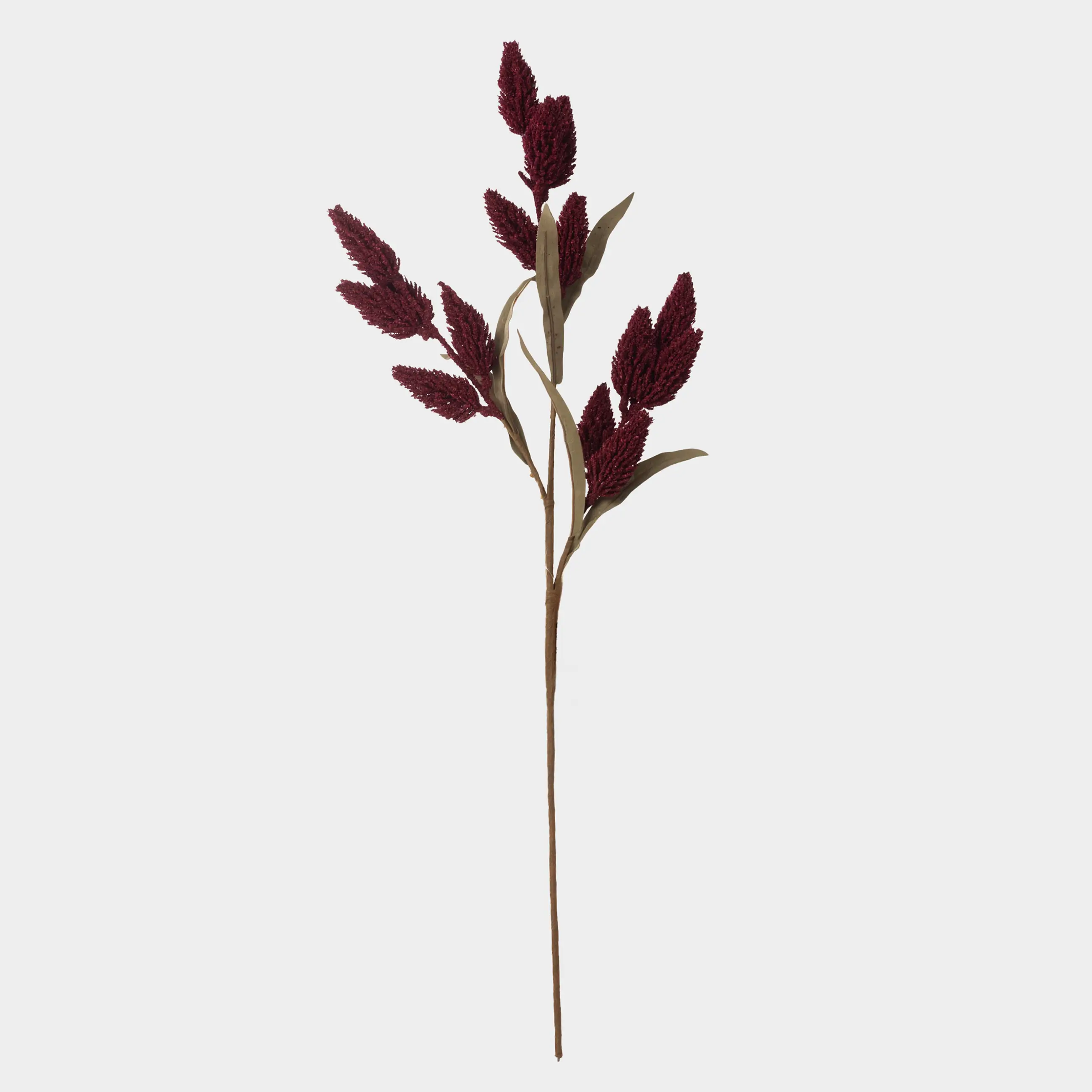 Decorative branch, 72 cm, foam/plastic, Burgundy flowers, Colors autumn decor