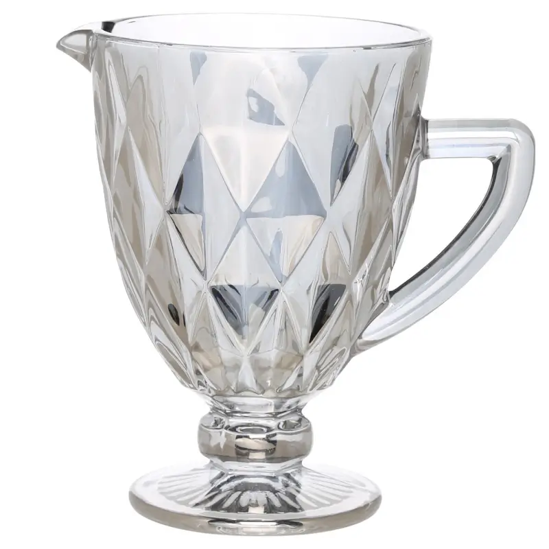 Jug, 1 l, glass R, grey, Rhomb color ,image-0