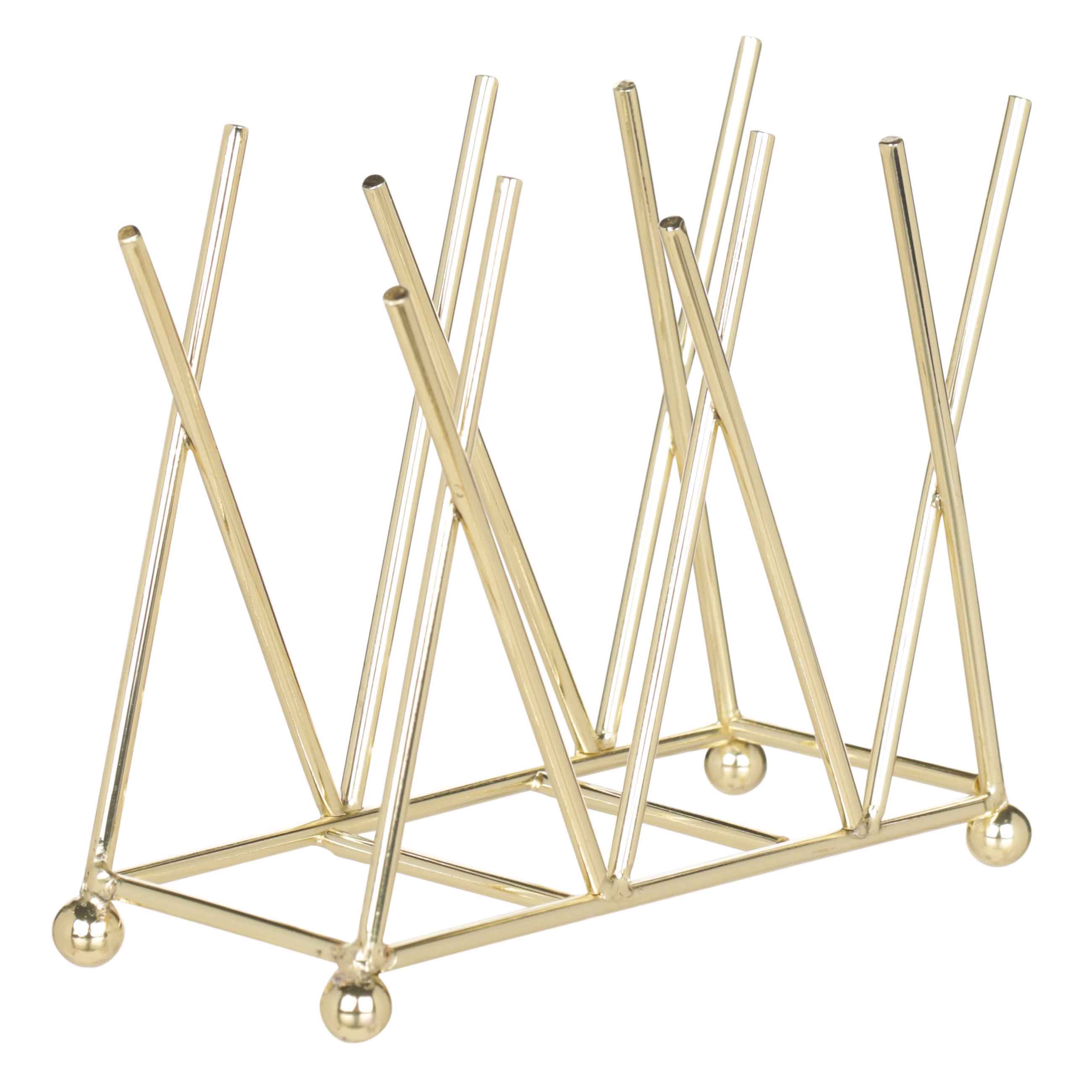 Napkin holder, 14 cm, metal, golden, Twist gold, image-1