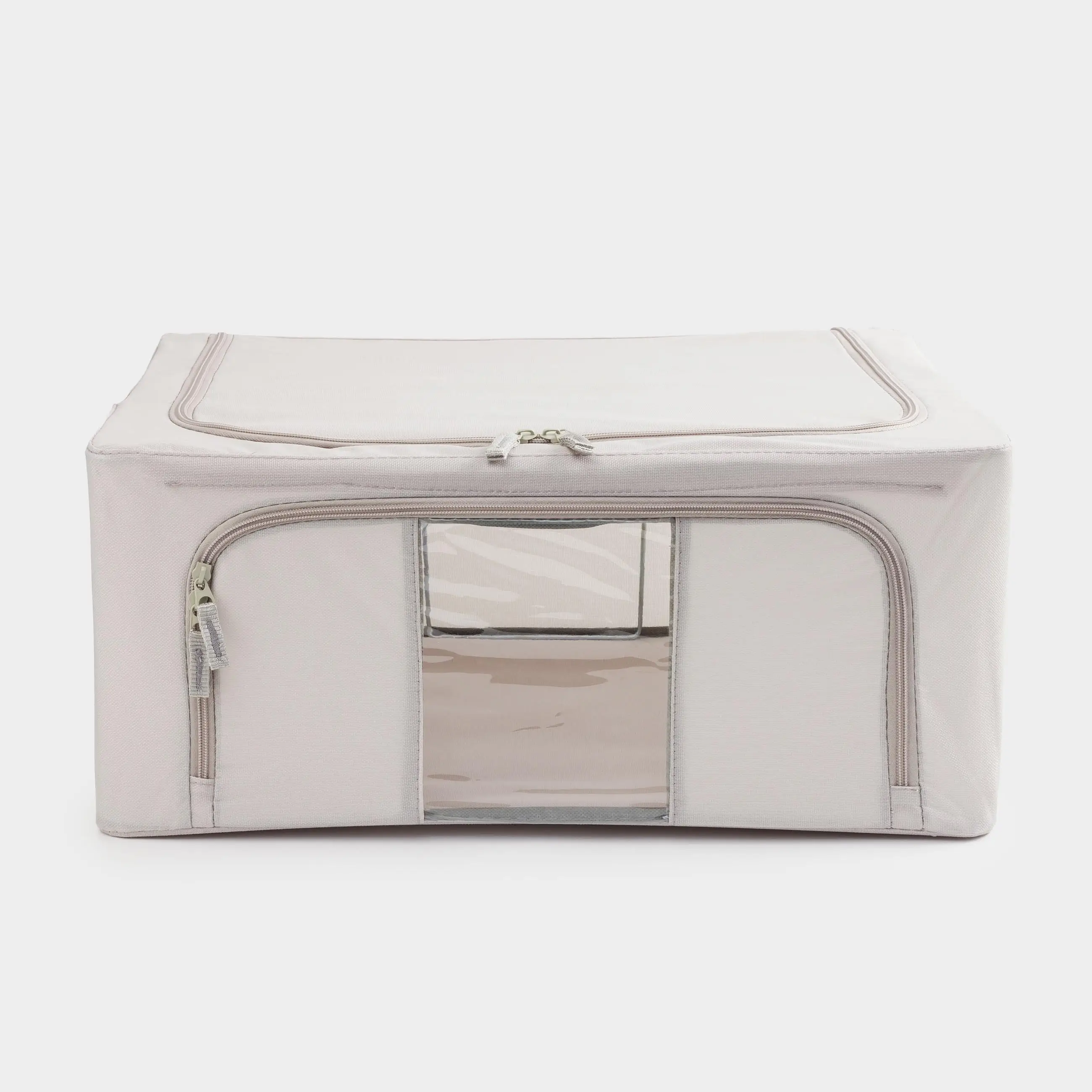 Organizer-box for things, 50x40x22 cm, with zipper, oxford, gray, Pedant, image-0