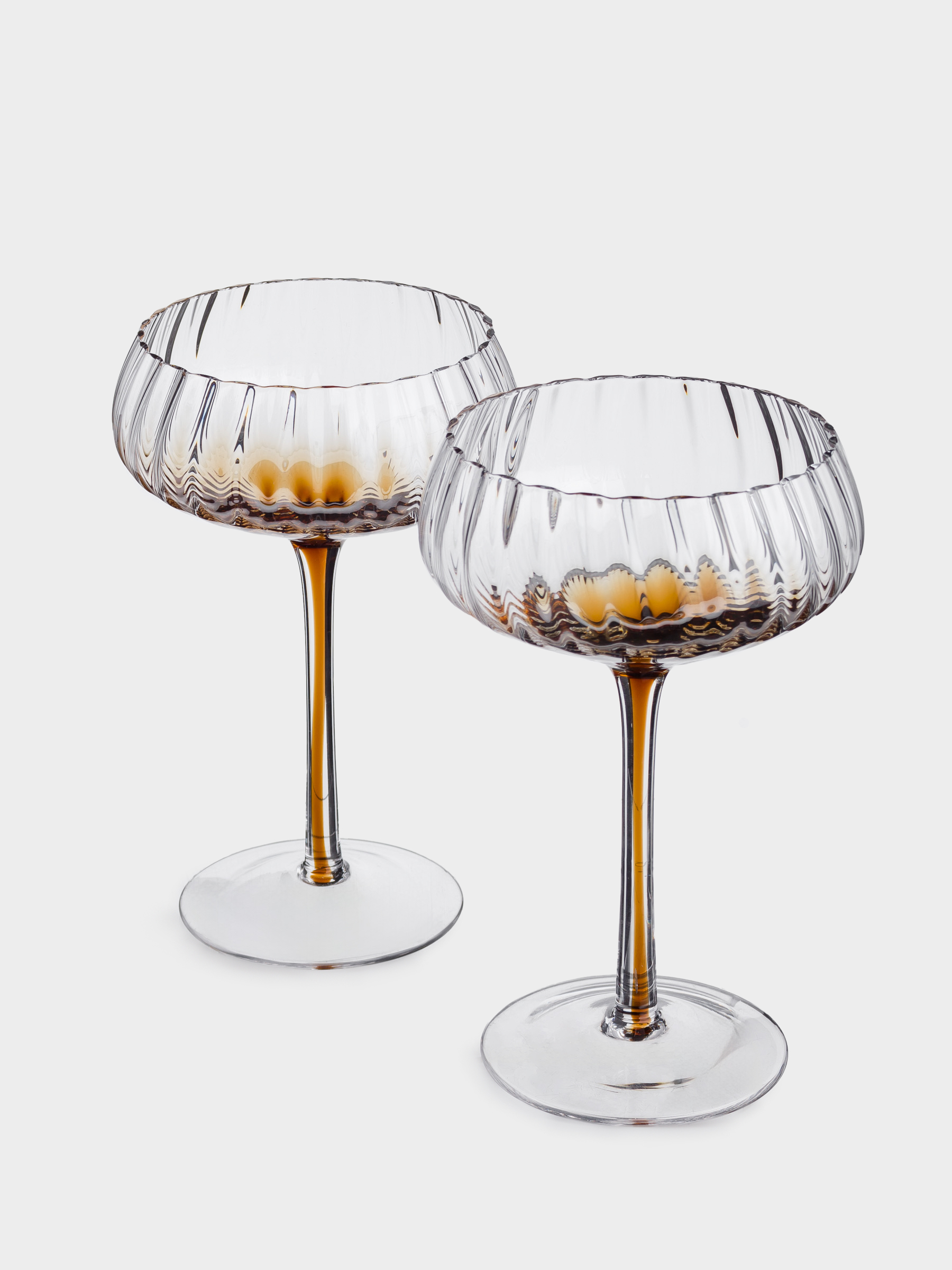 Drinking glass, 260 ml, 2 pcs, glass, brown gradient, Felino, image-1