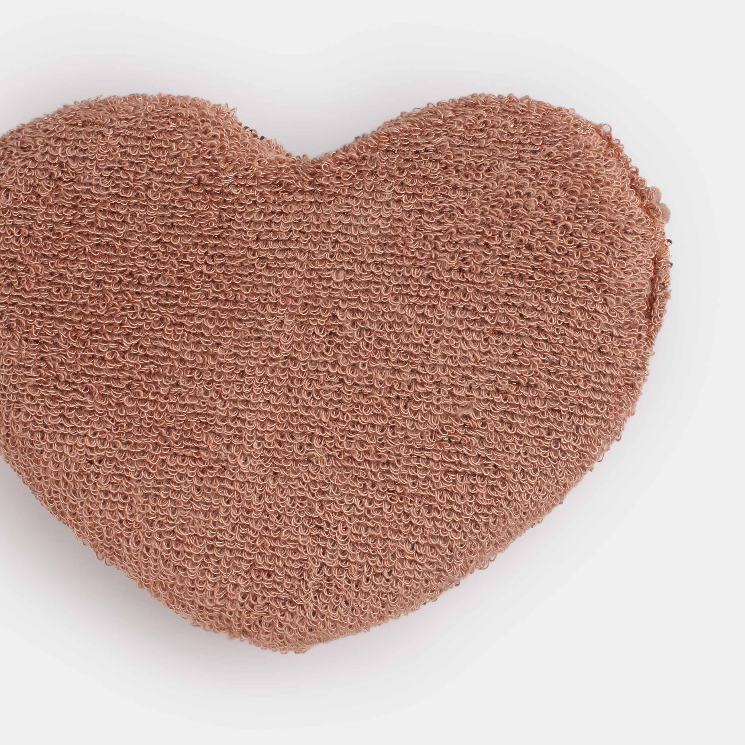 Dish washing sponge, 13x10 cm, double-stranded, polyester / foam, bronze, Heart, Clean