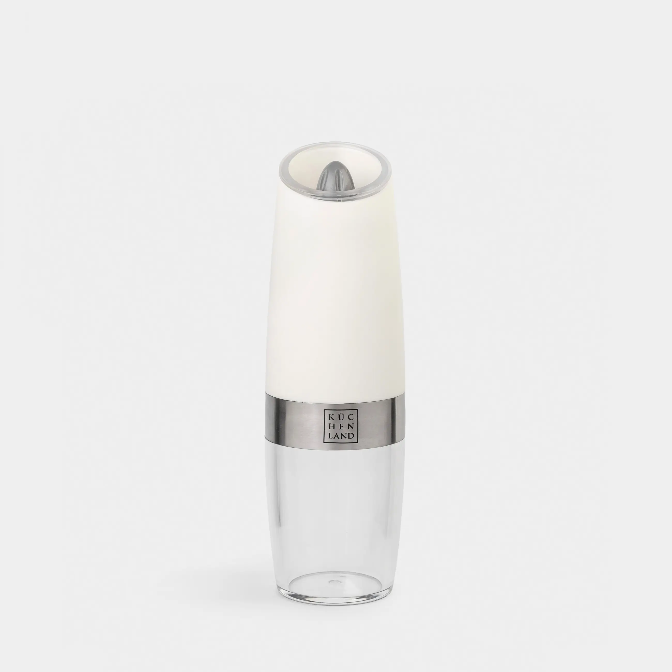 Spice mill, 20 cm, Gravity, Plastic / Acrylic, LED W, White, Spicy