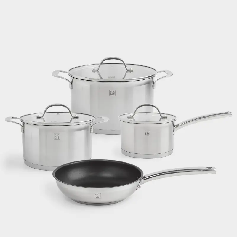 Tableware set, 4 pr, steel, Silver Stone ,image-0