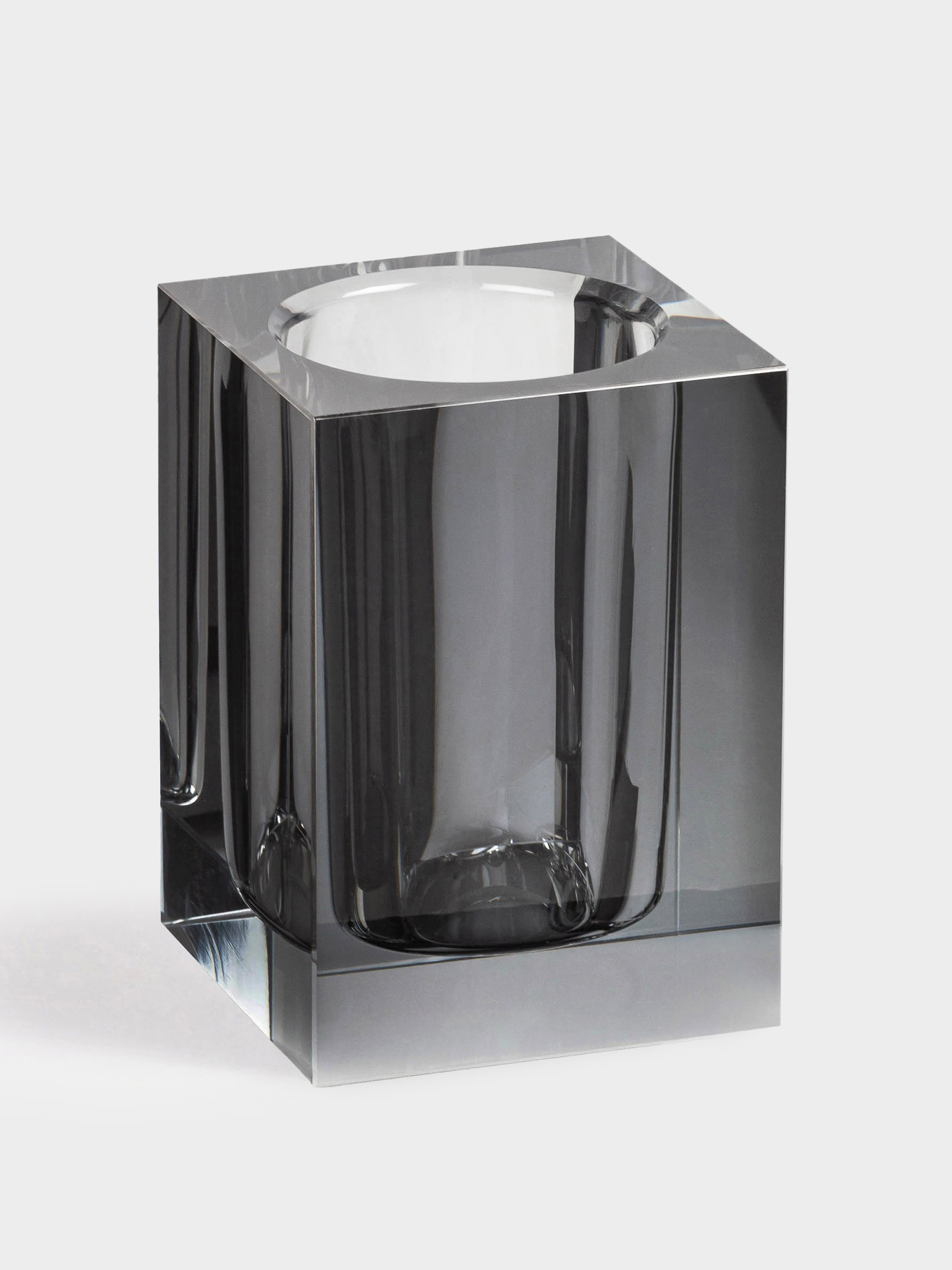 Bathroom tumbler, 16 cm, glass, grey, Cube color, image-2