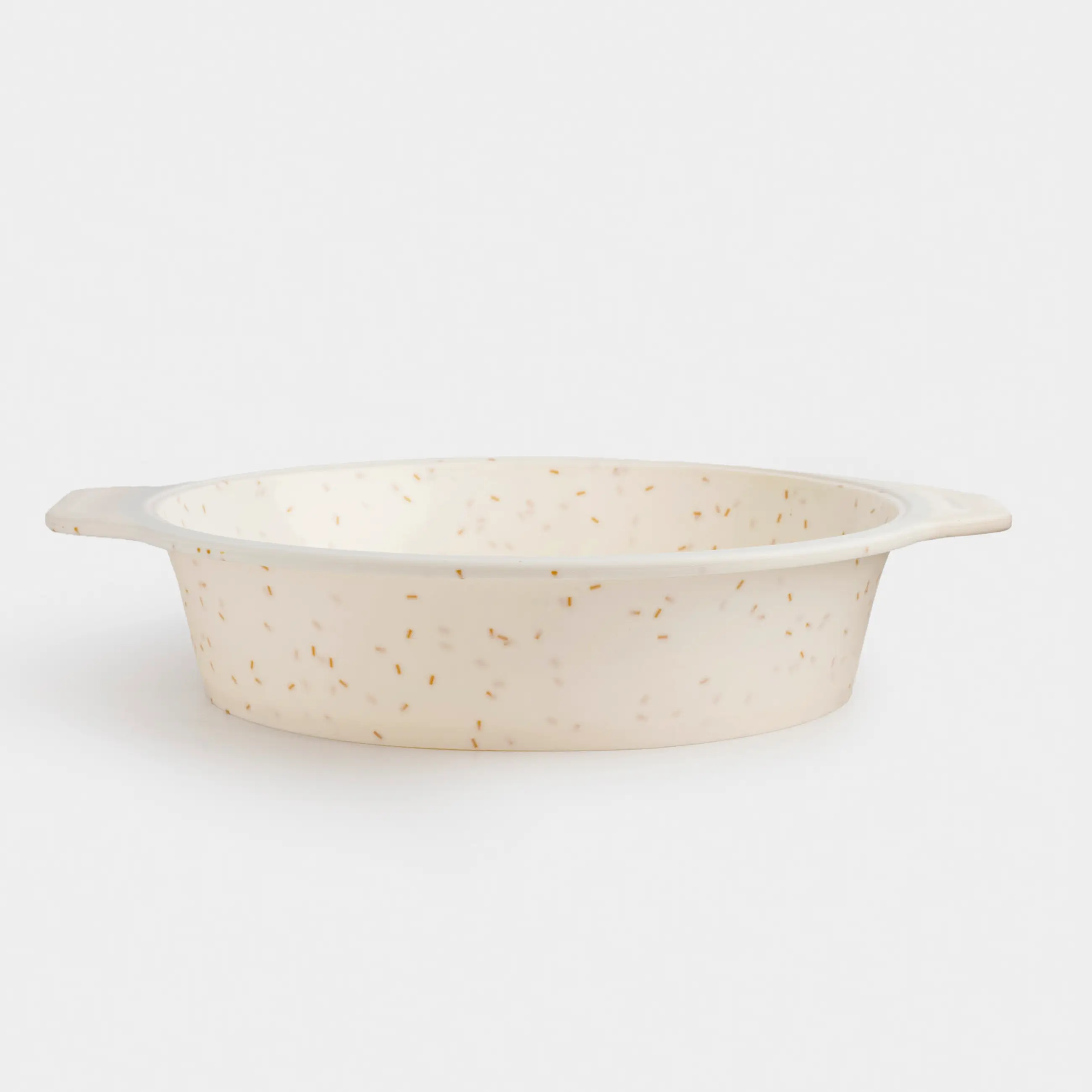 Baking dish, 25 cm, silicone / steel, round, milk, speckled, Bakery speckled