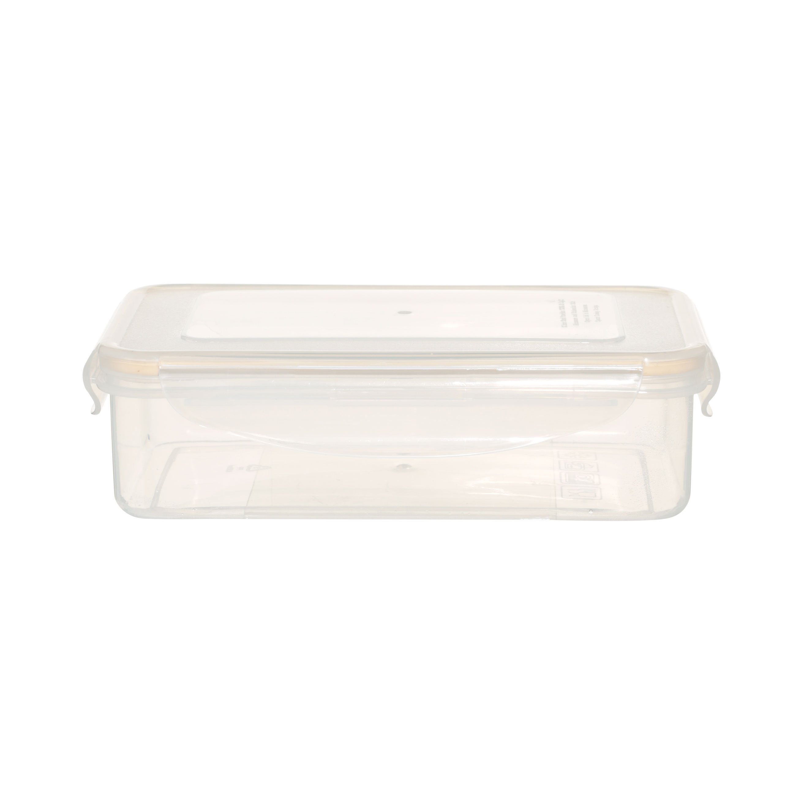 Container set, 3 pcs, with clips, plastic / silicone, rectangular, beige, Roomy clip, image-2