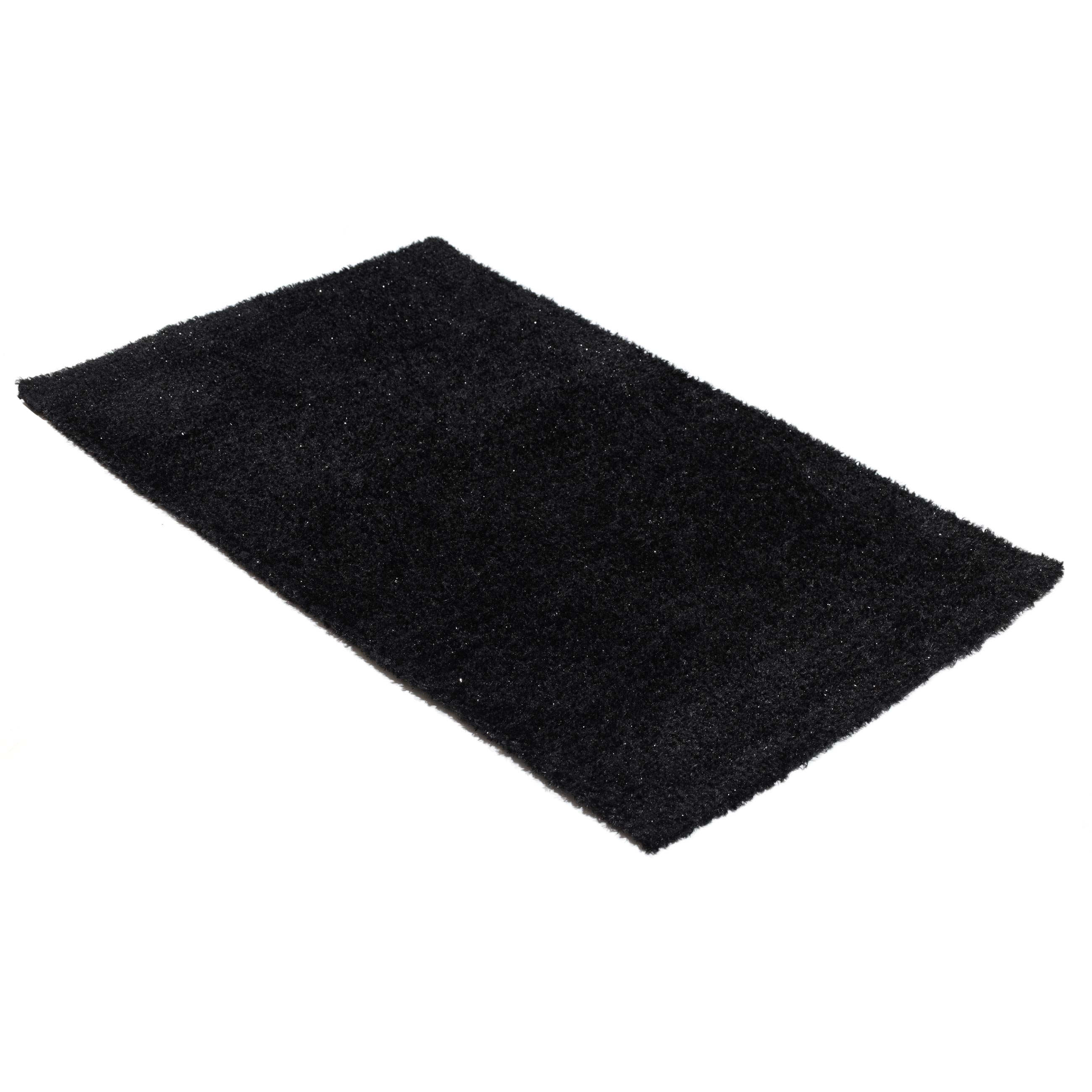 Mat, 50x80 cm, anti-slip, cotton / polyester, black, Gradan, image-1