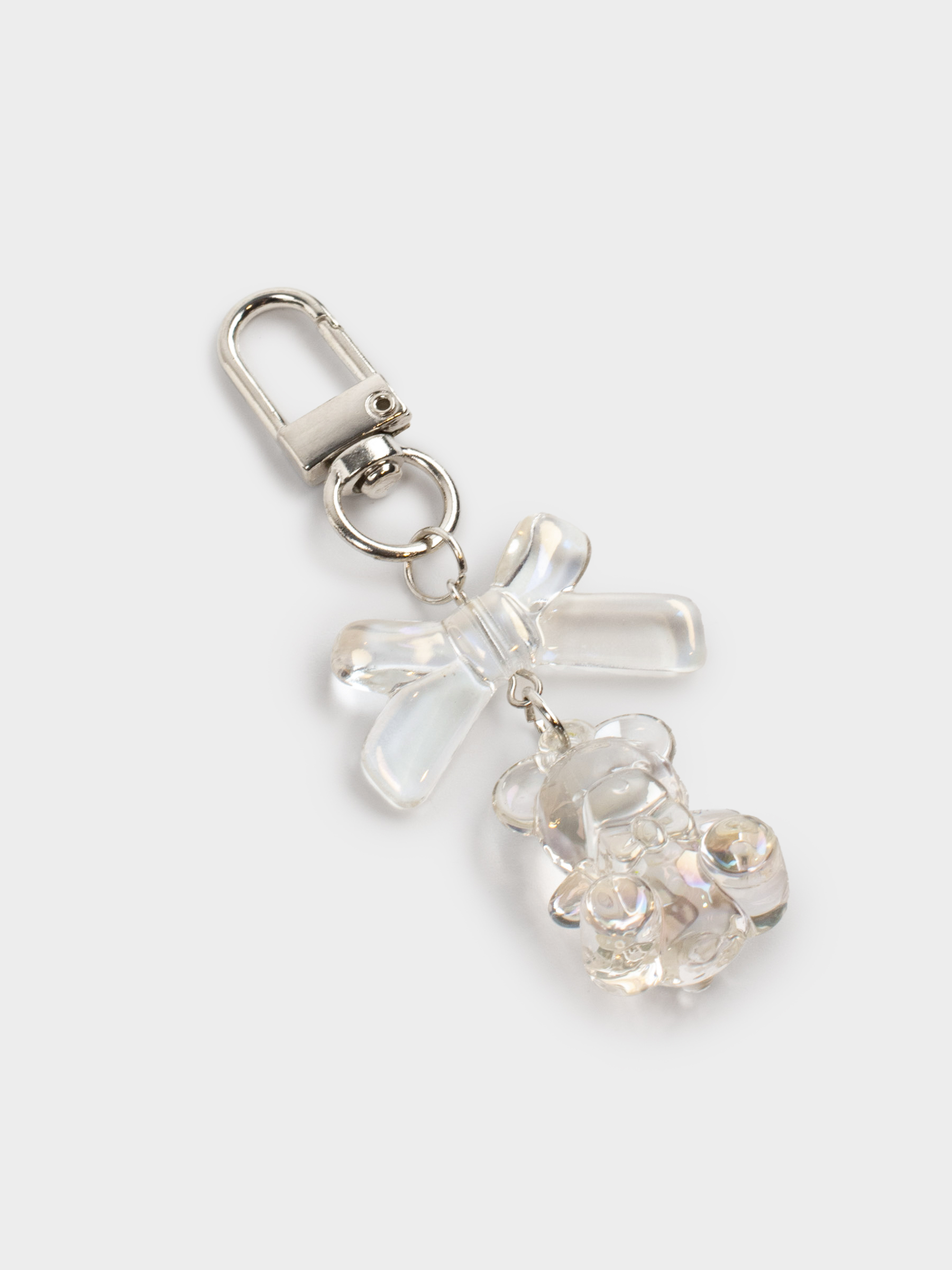 Keychain, 8 cm, acrylic/metal, mother-of-pearl, Teddy Bear, Keychain polar, image-1