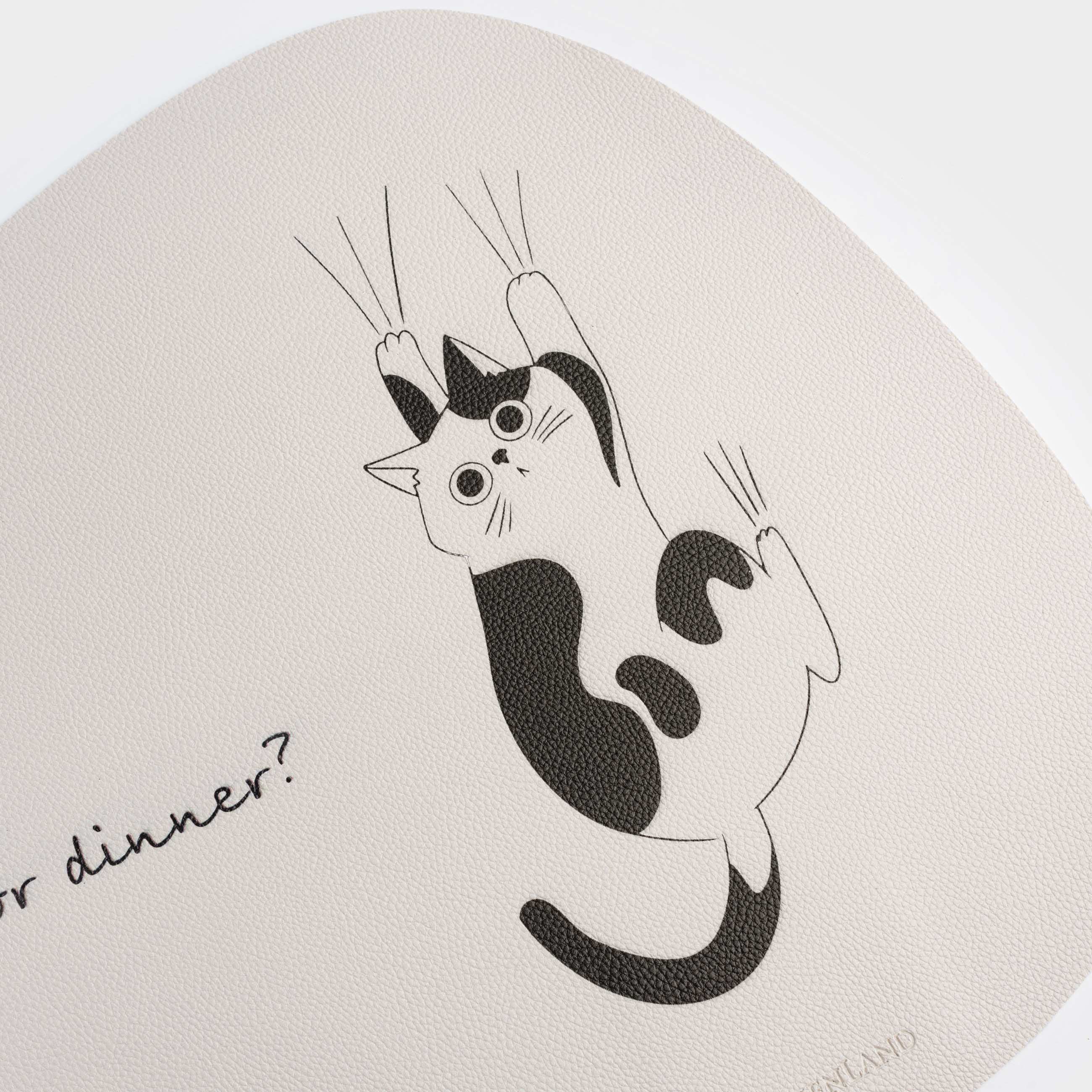 Placemat, 37x45 cm, PVC, shaped, milky, Cat, Rock print, image-3