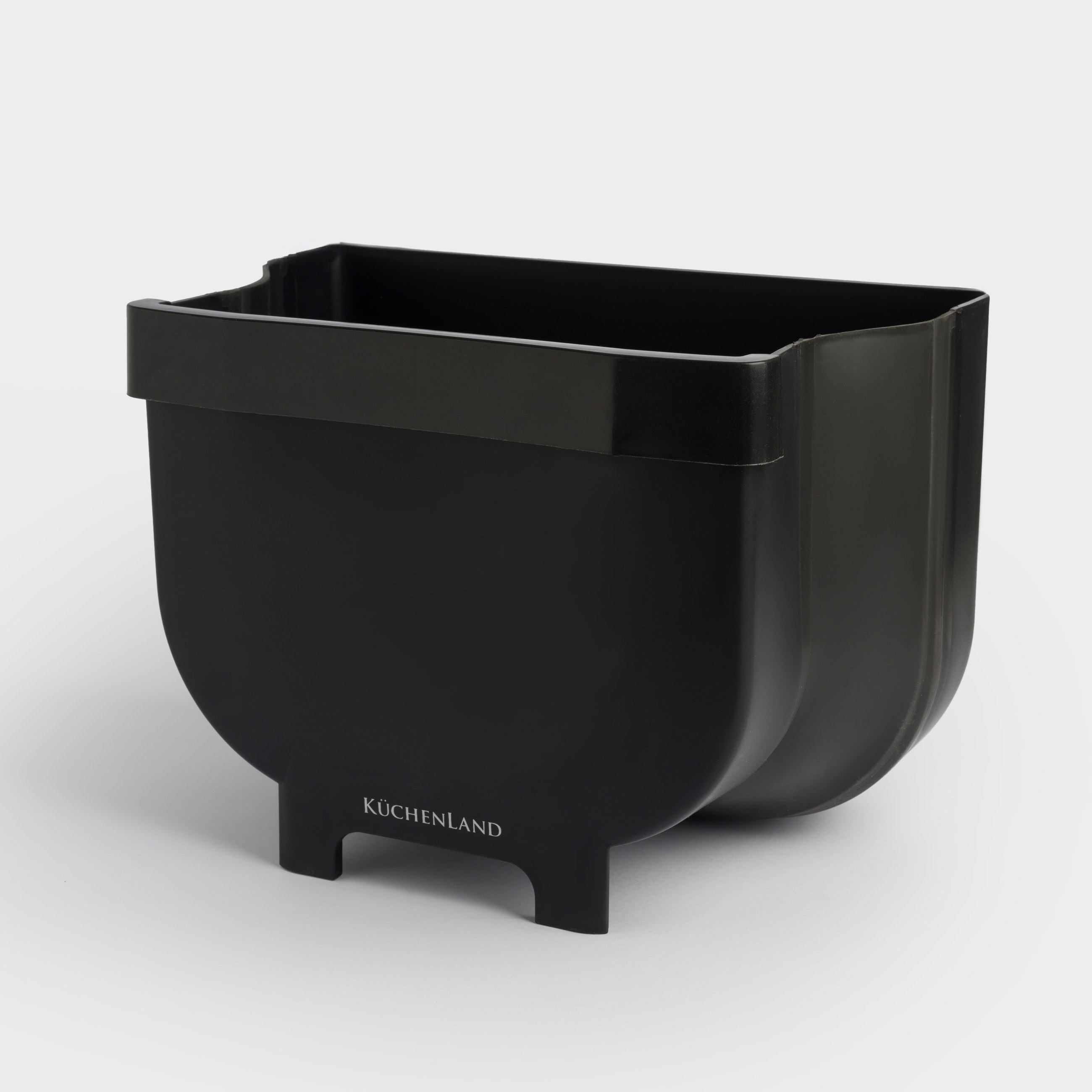 Garbage bucket, 4 L, folding, hanging, plastic / rubber, black, Foldaway black