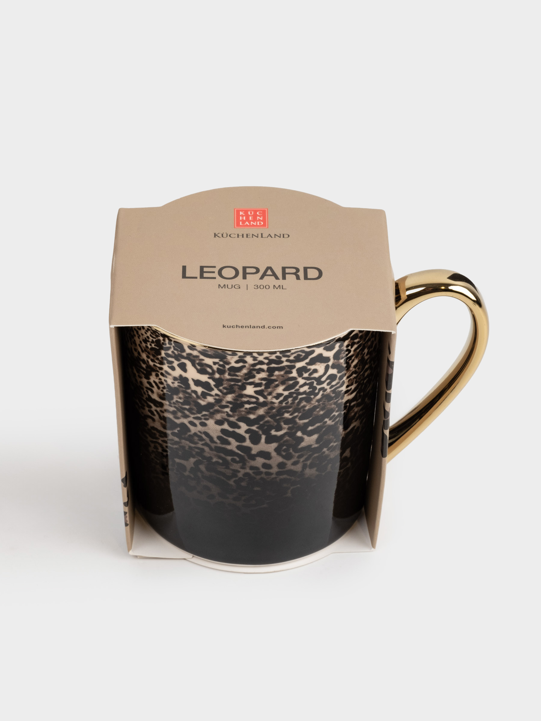 Mug, 300 ml, porcelain N, black and gold, Leopard, Leopard, image-3