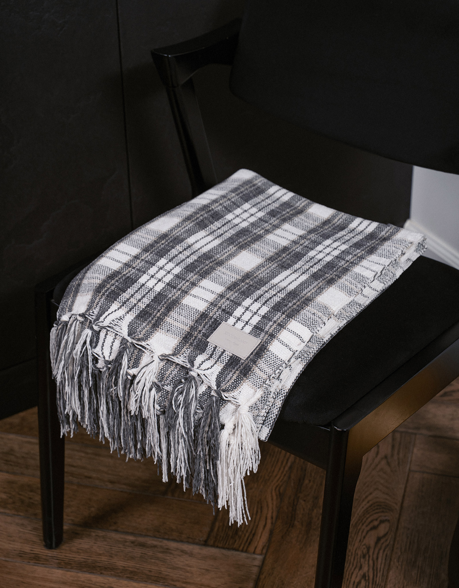 Plaid, 130x170 cm, fringed, chenille, white-brown, Plaid, Hazel, image-8