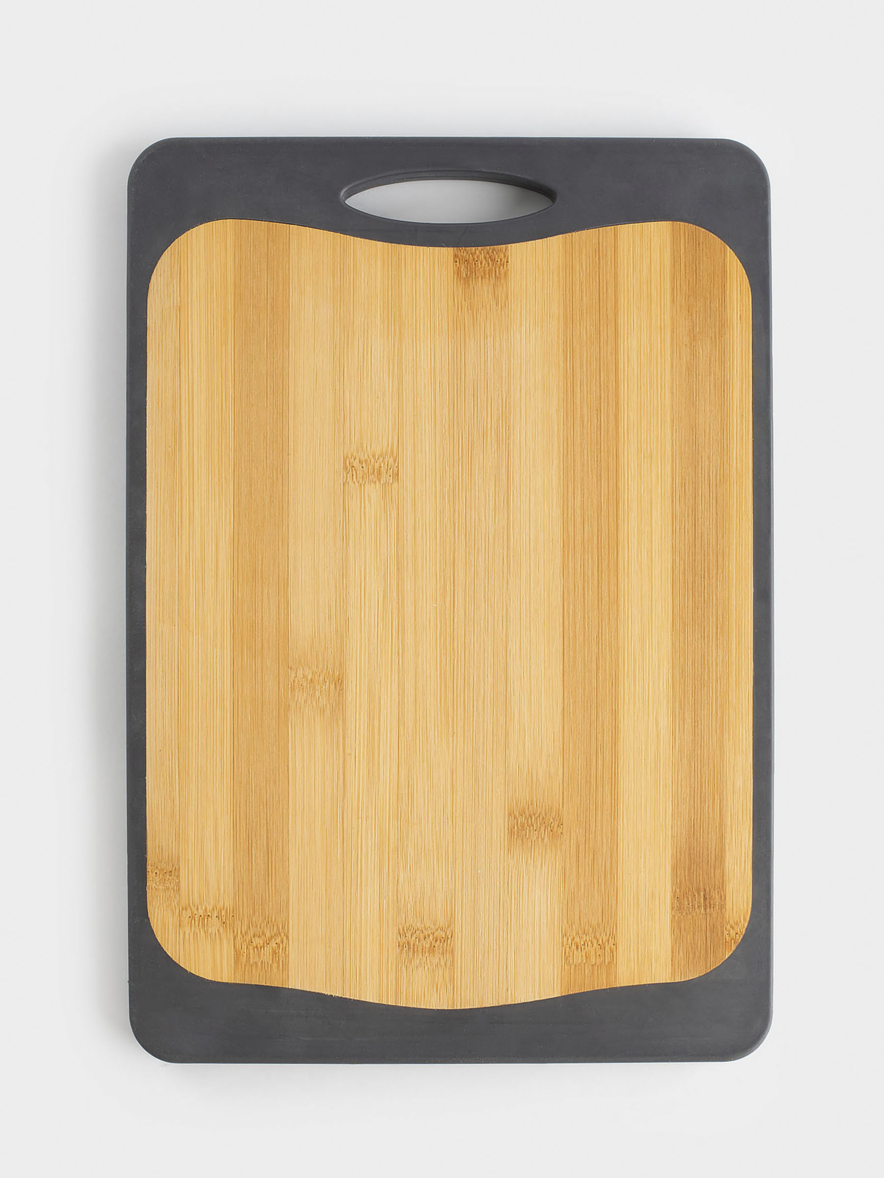 Chopping board, 33x23 cm, 2-sided, Bamboo/Plastic, black, Marble Bamboo, image-1