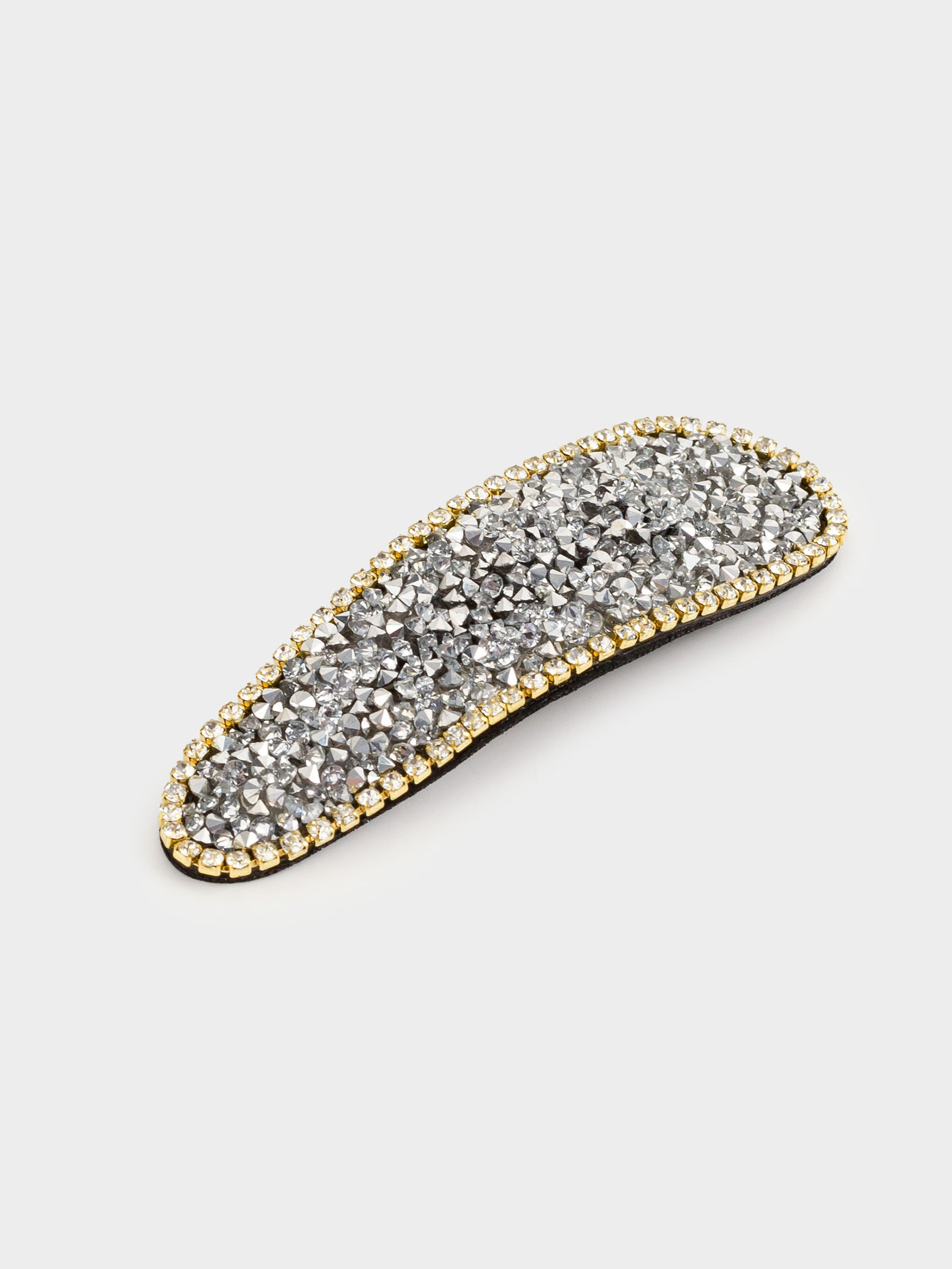 Hair clip, 7 cm, Acrylic / metal, Silver, Jewelry crystal