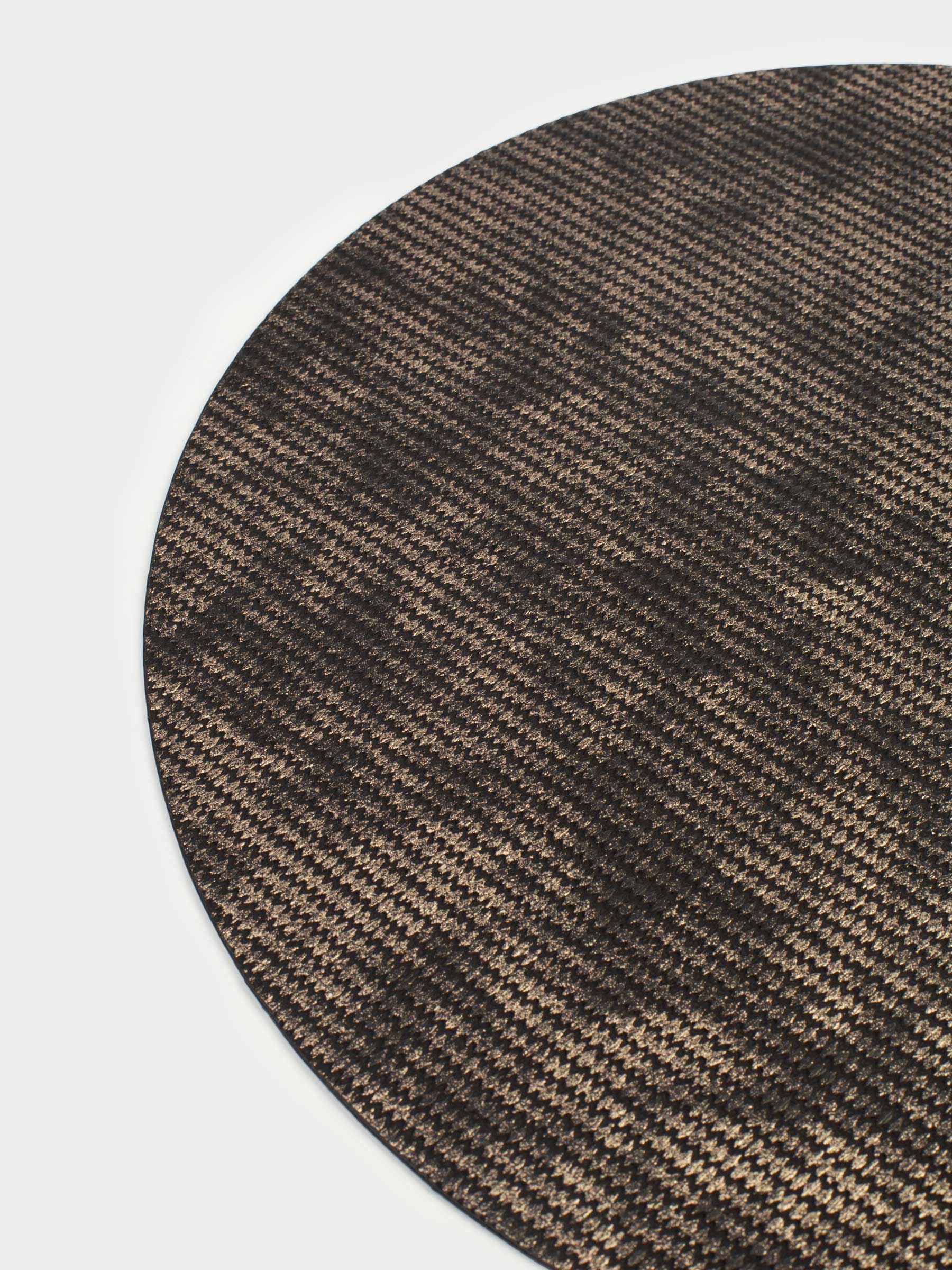 Placemat, 38 cm, PVC / polyester, round, black and gold, Rock, image-2