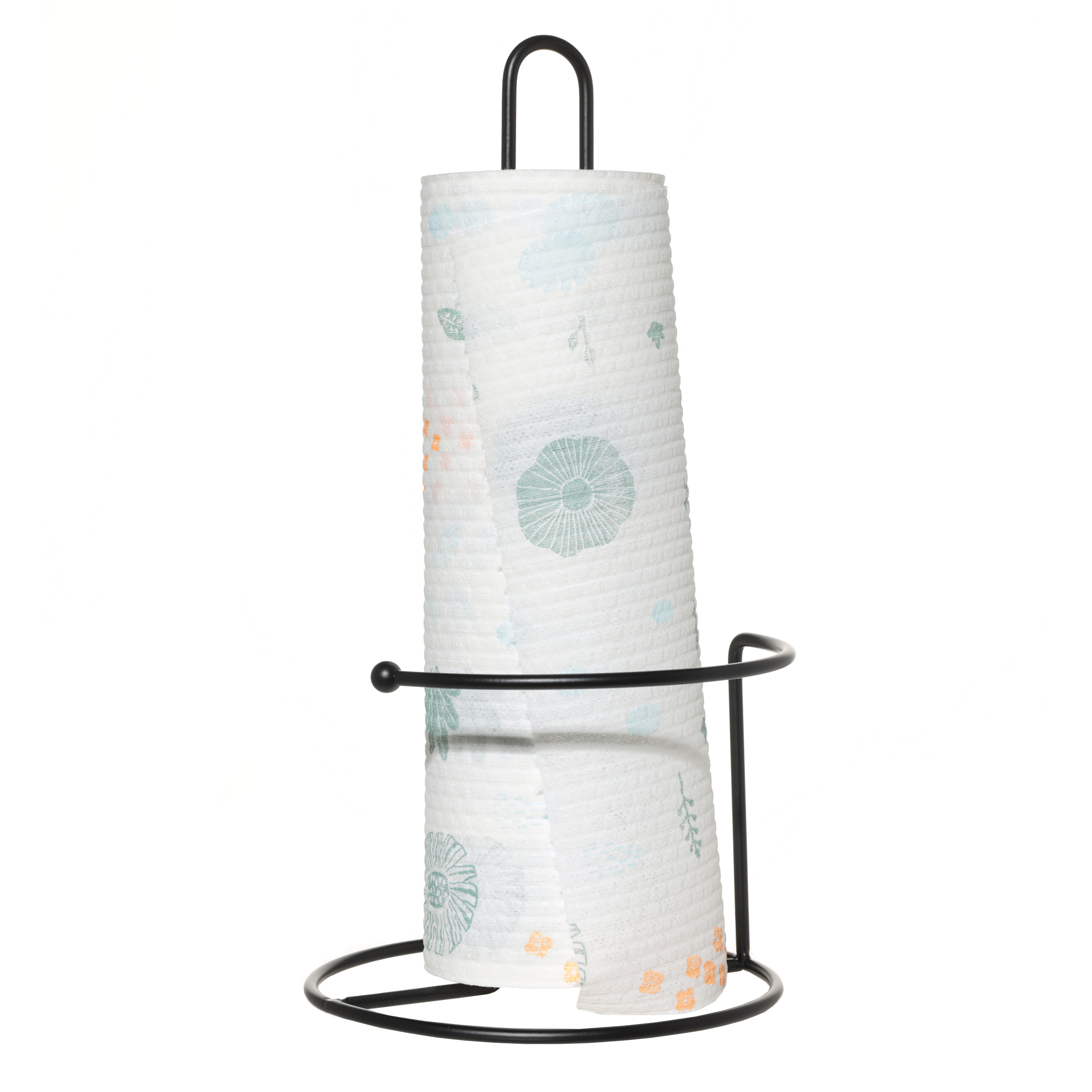 Paper towel holder, 25 cm, metal, Black, Twist black, image-1